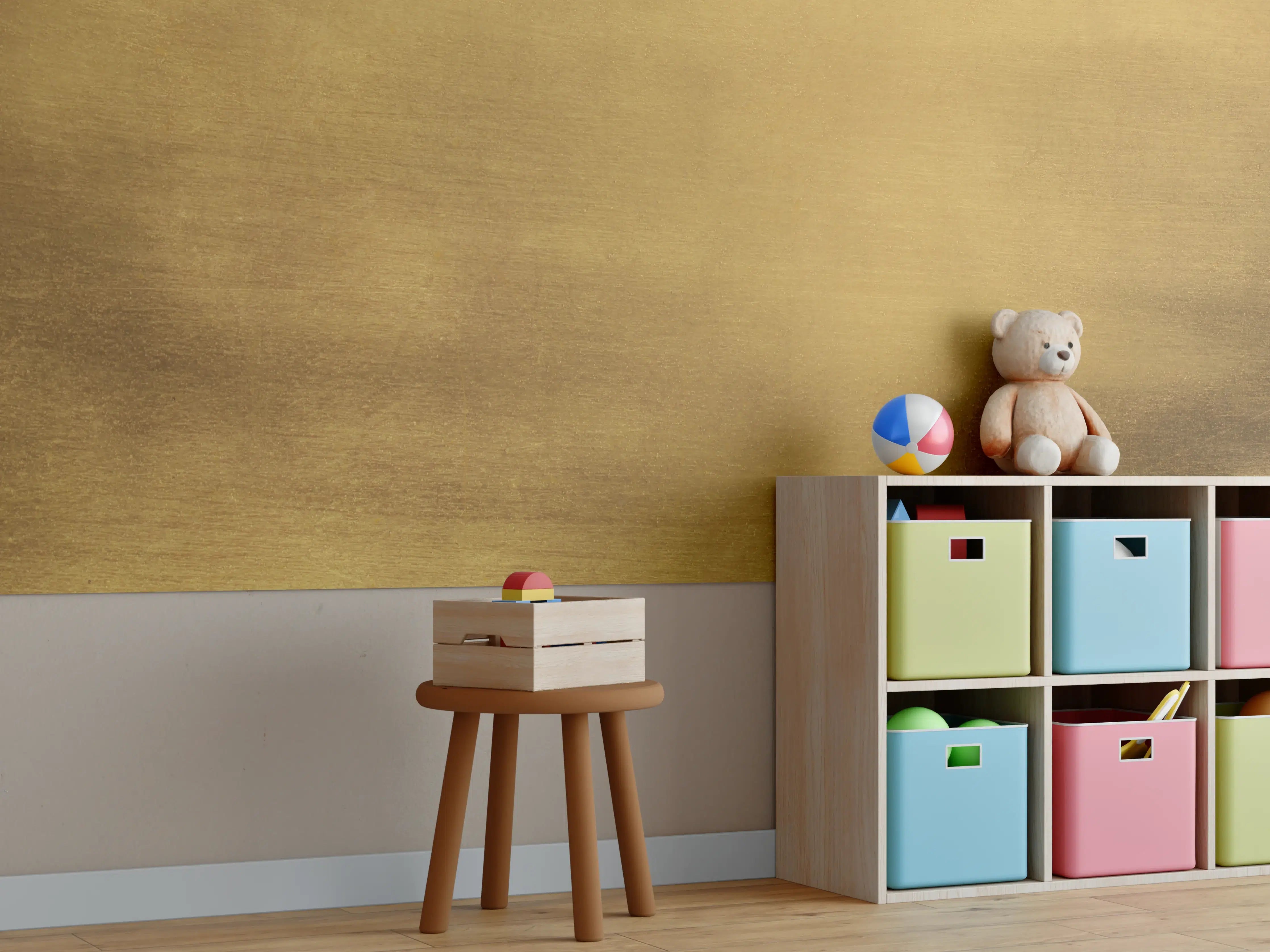 Kinderzimmer Wandgestaltung - Raues Gold