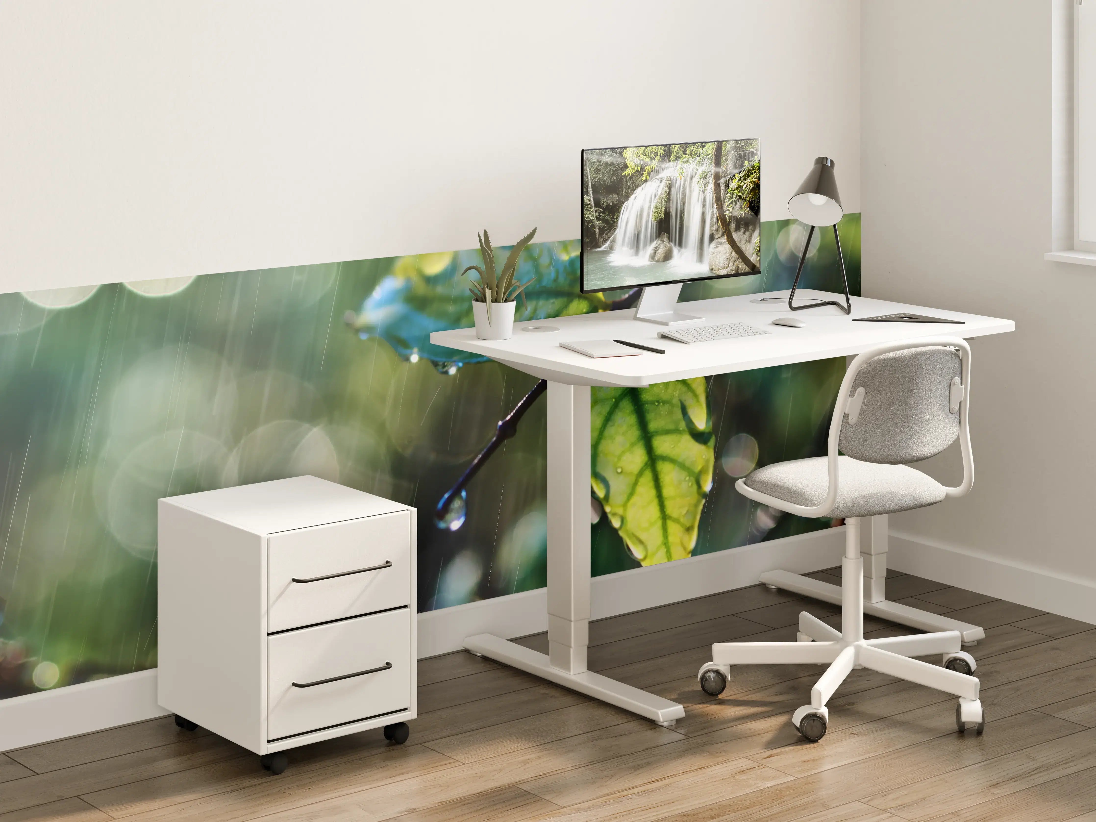 Kinderzimmer Wandgestaltung - Regentropfen auf Blatt