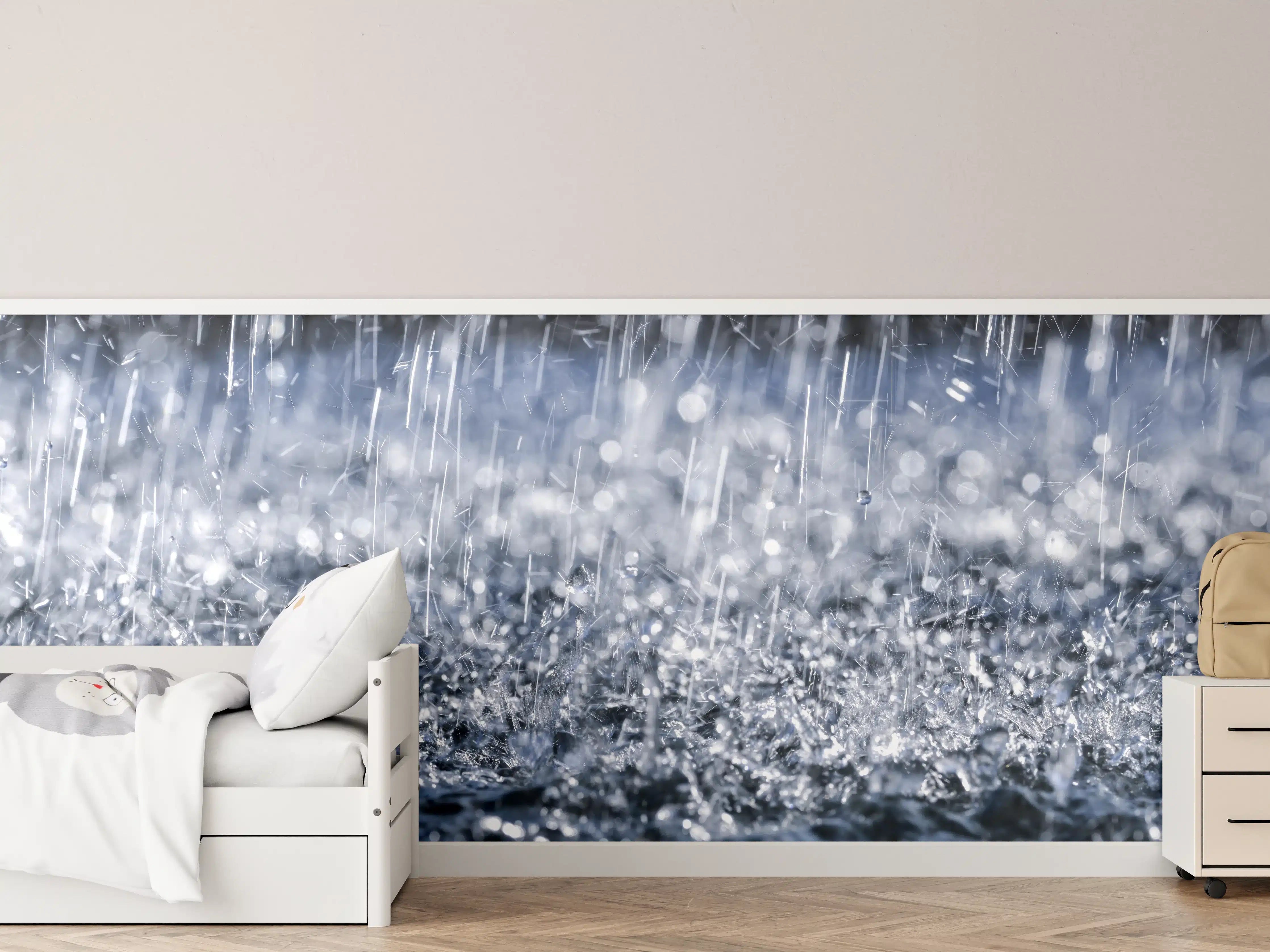 Kinderzimmer Wandgestaltung - Regentropfen im Detail