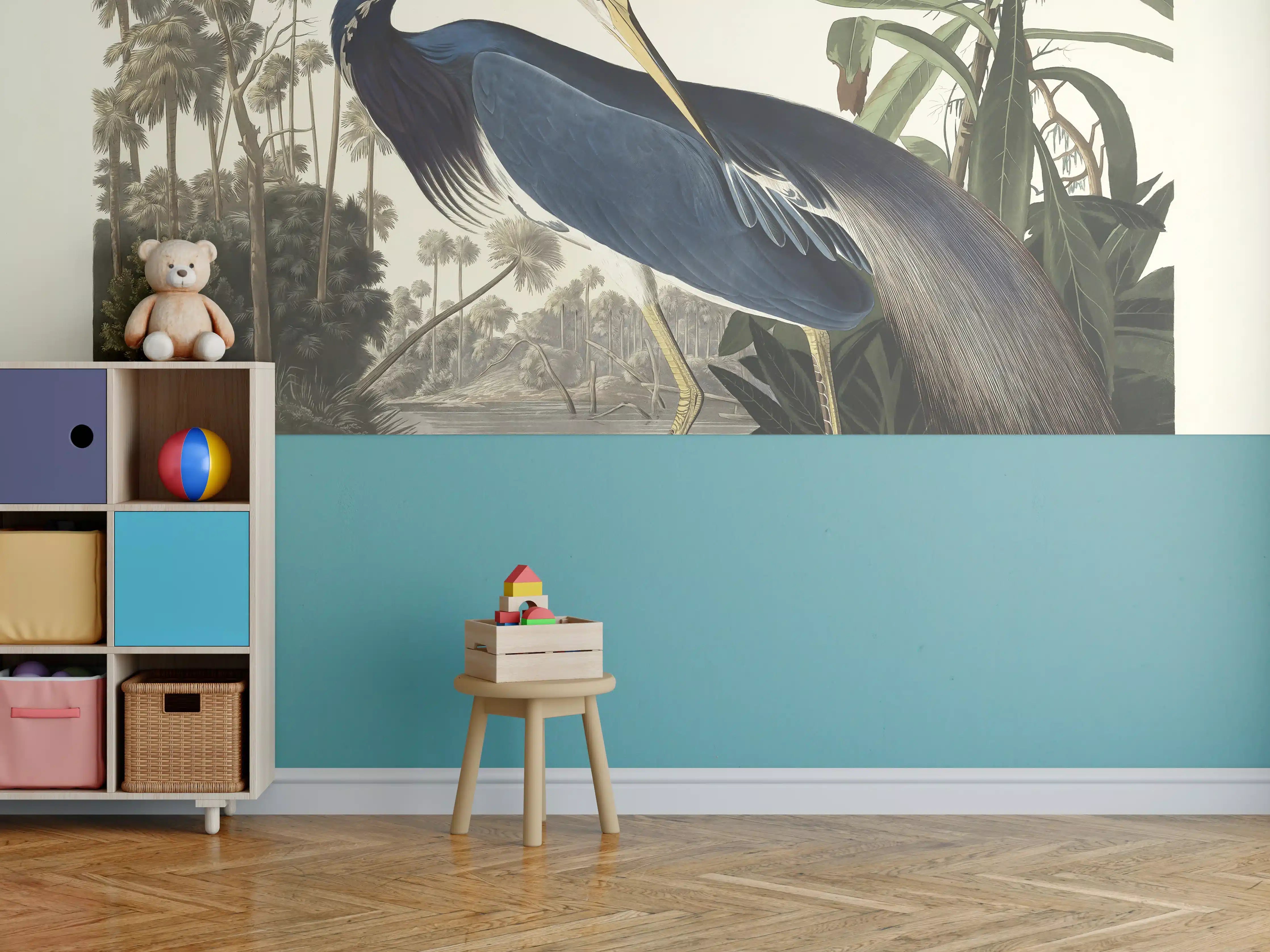 Kinderzimmer Wandgestaltung - Reiher Portrait - John James Audubon