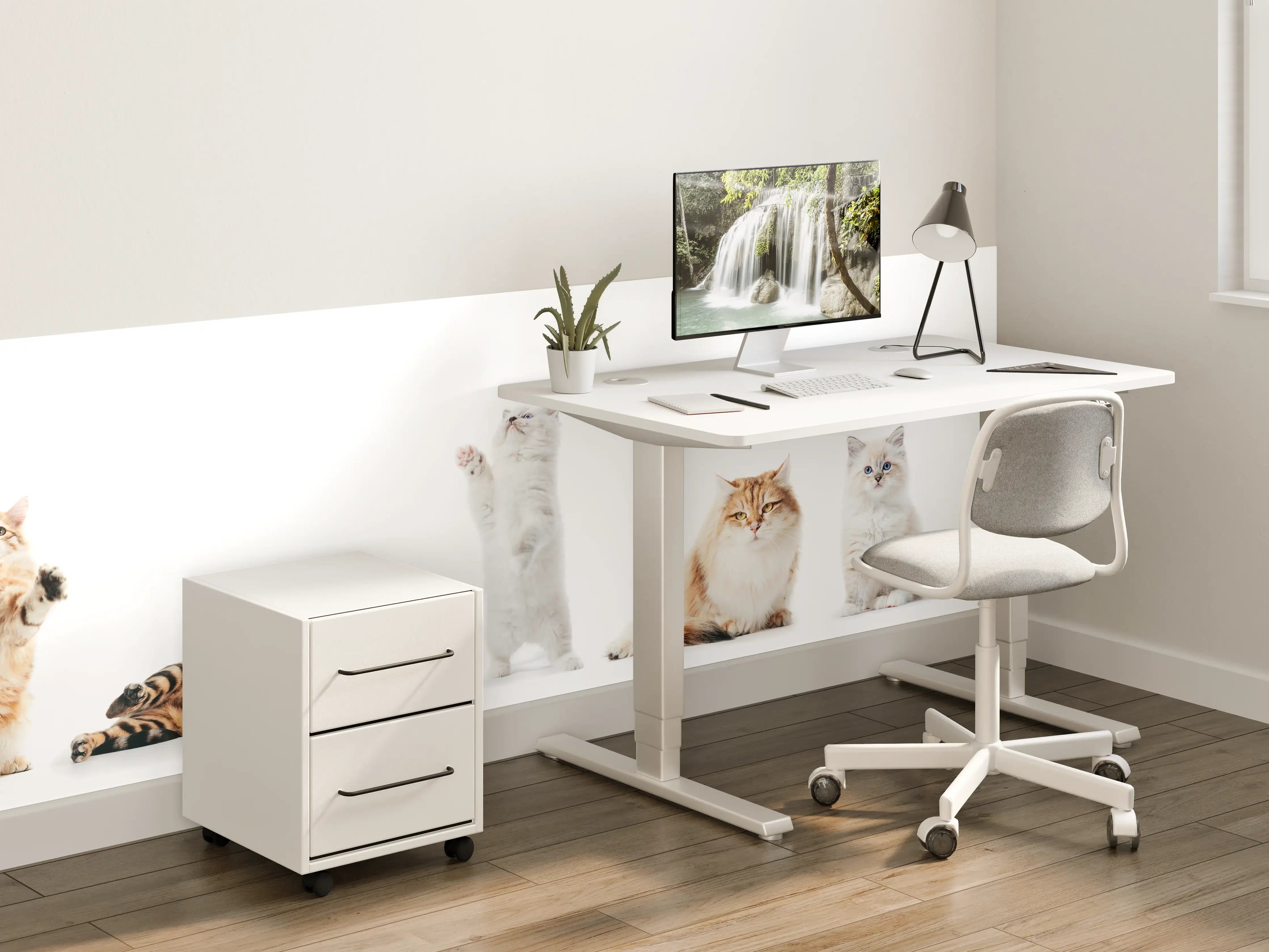 Kinderzimmer Wandgestaltung - Reinrassige Katzen Weiß-Sammlung