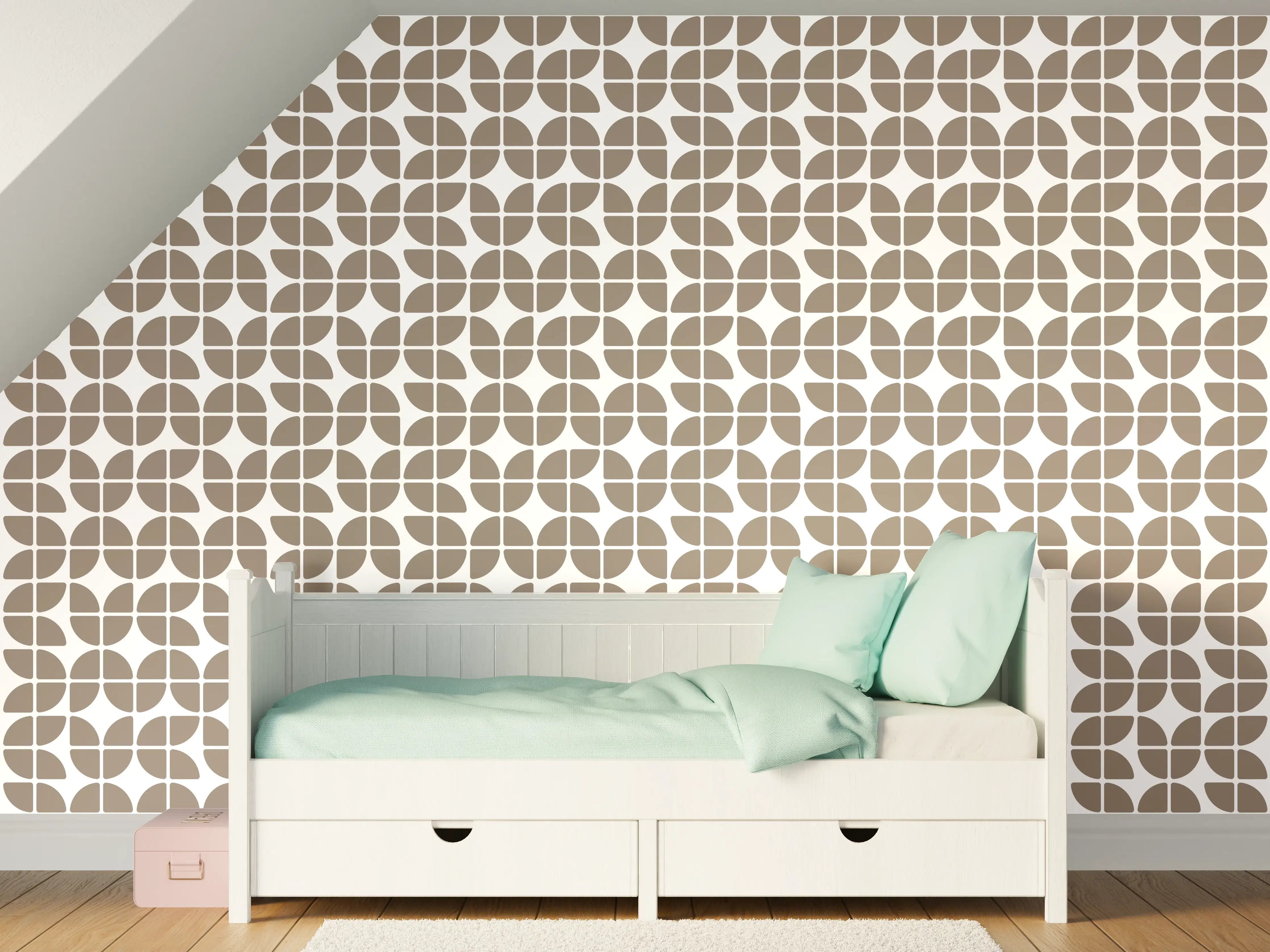 Kinderzimmer Wandgestaltung - Retro-Grazia-Tortora-Muster