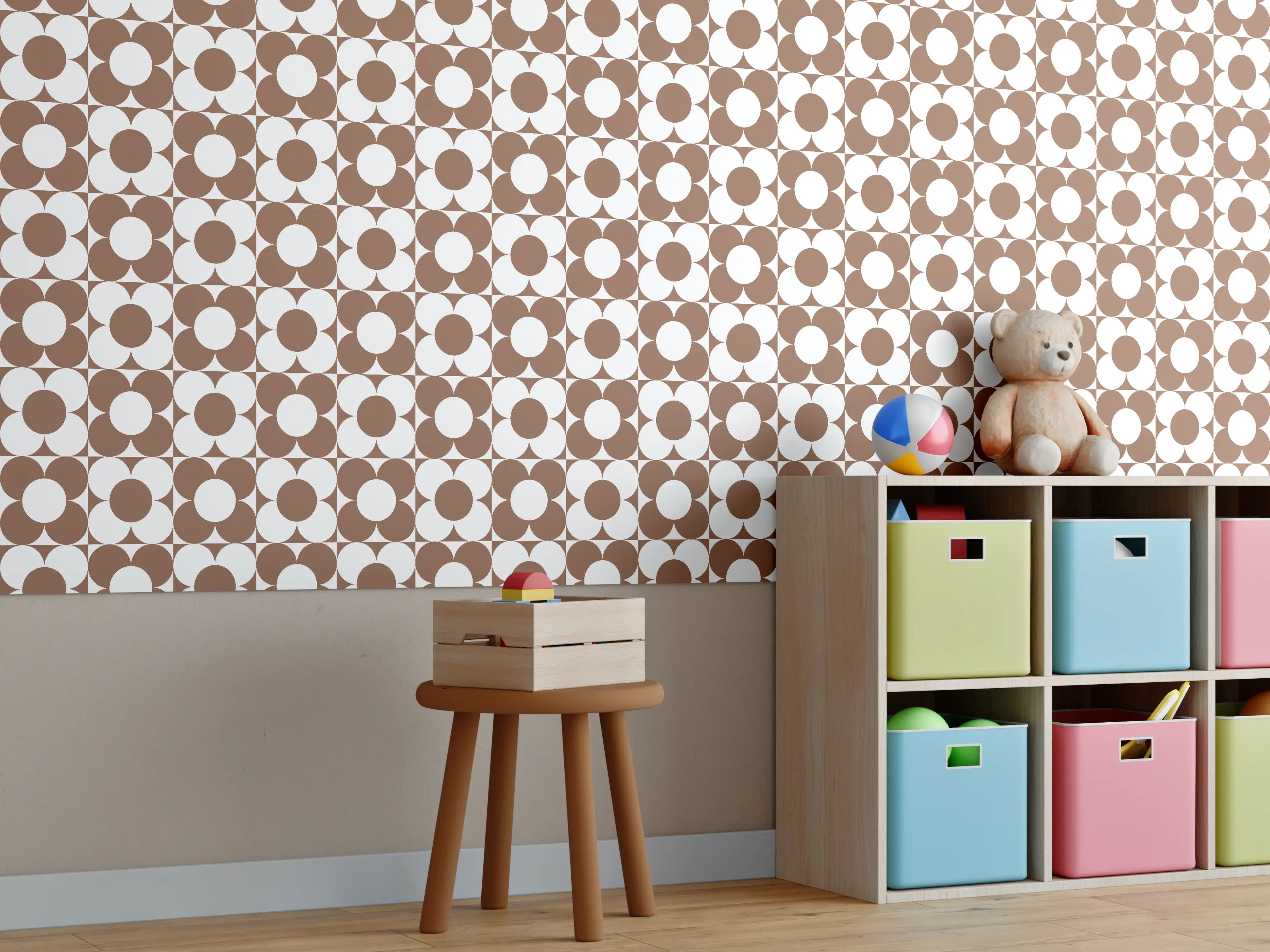 Kinderzimmer Wandgestaltung - Retro-Primavera-Cannella-Muster