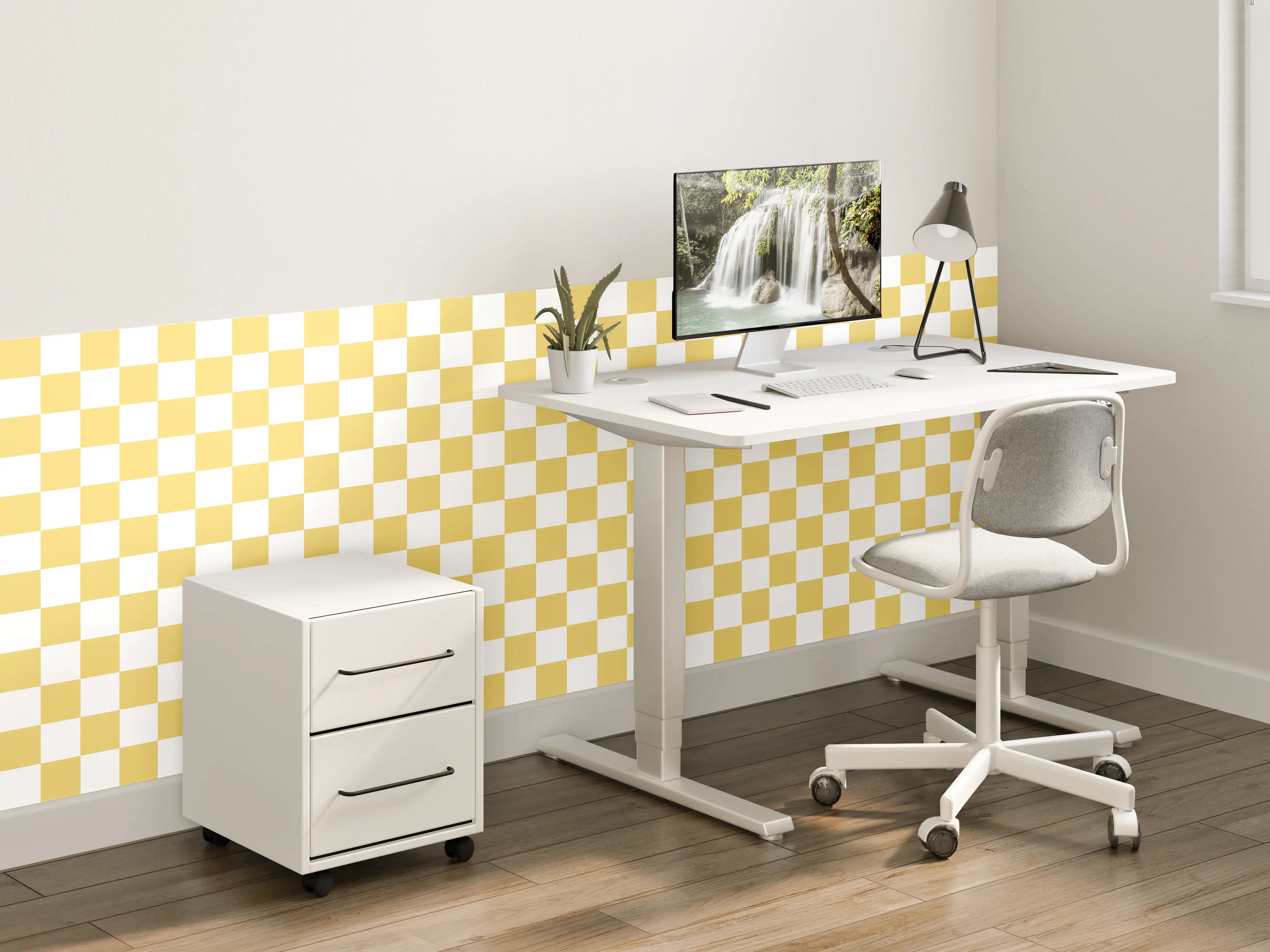 Kinderzimmer Wandgestaltung - Retro-Scacco-Gold Design