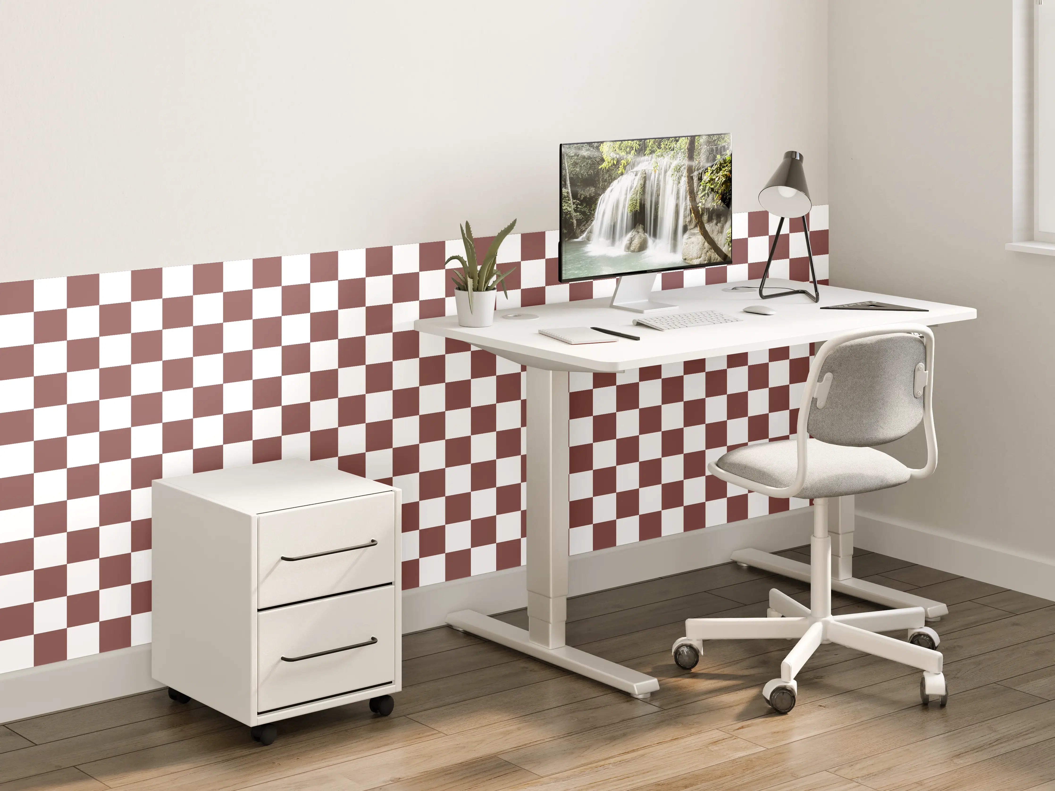 Kinderzimmer Wandgestaltung - Retro-Shachmatte im Badezimmer