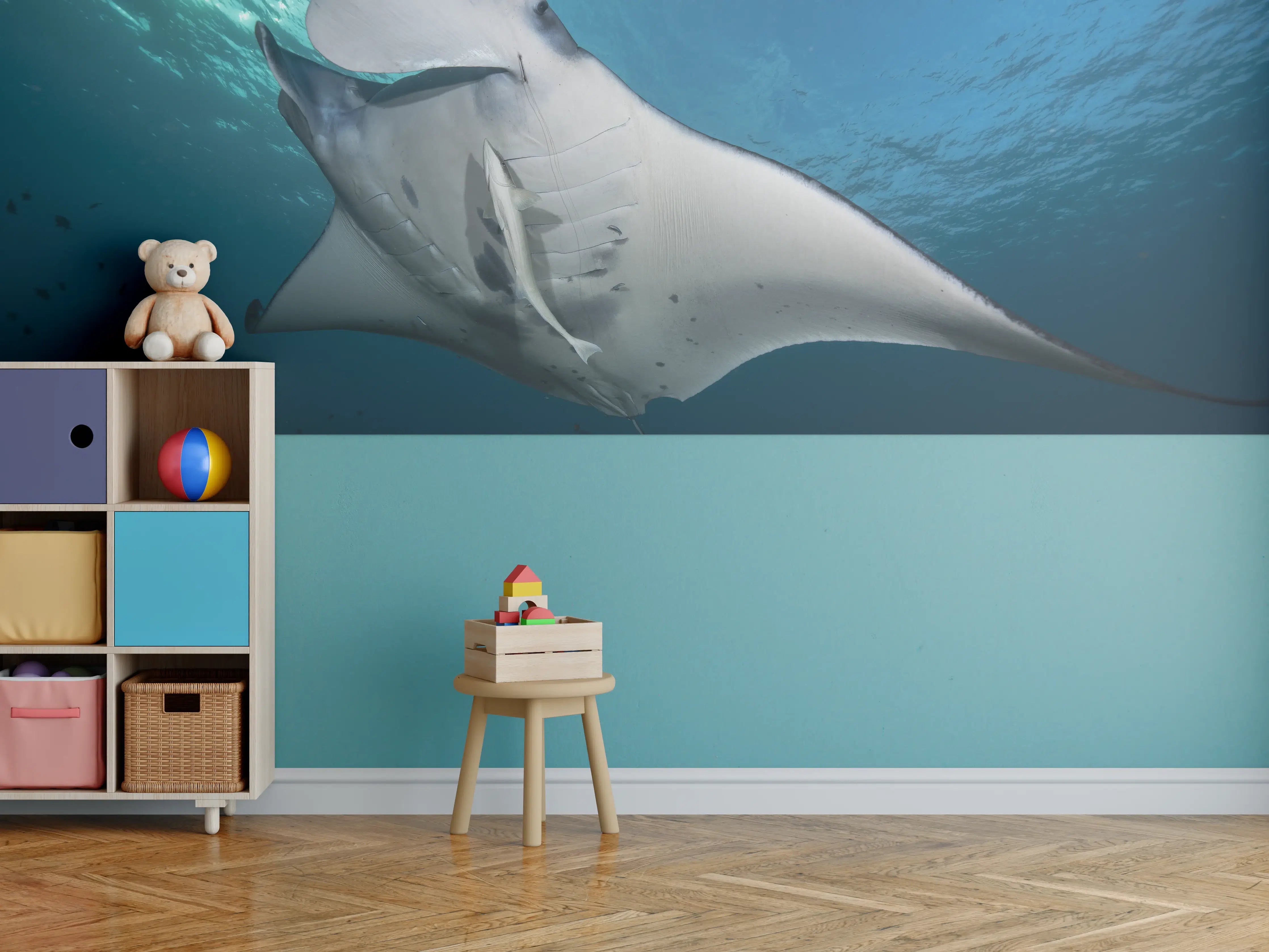 Kinderzimmer Wandgestaltung - Riff-Manta Unterwasser