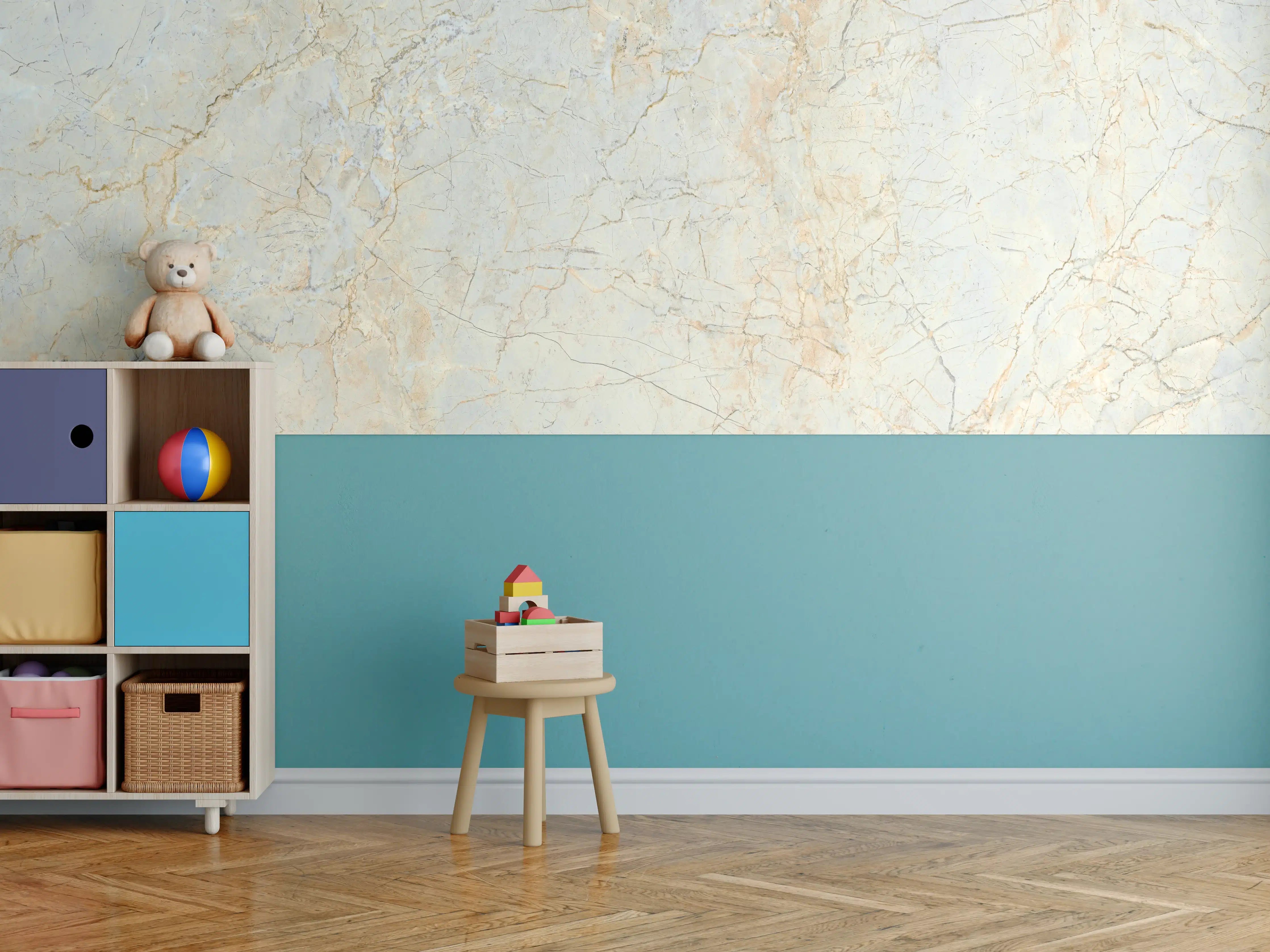 Kinderzimmer Wandgestaltung - Rissige Marmorwand