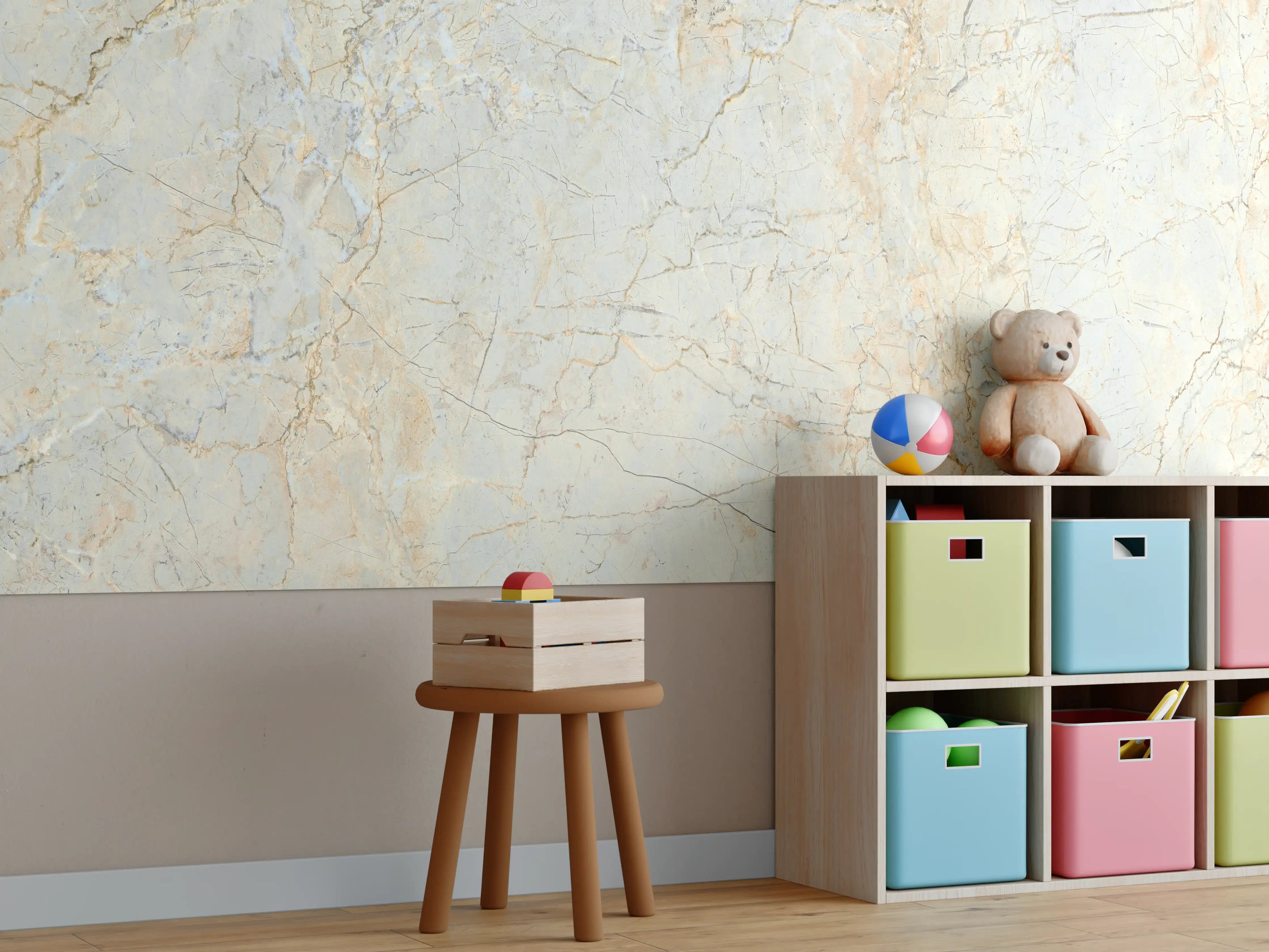 Kinderzimmer Wandgestaltung - Rissige Marmorwand