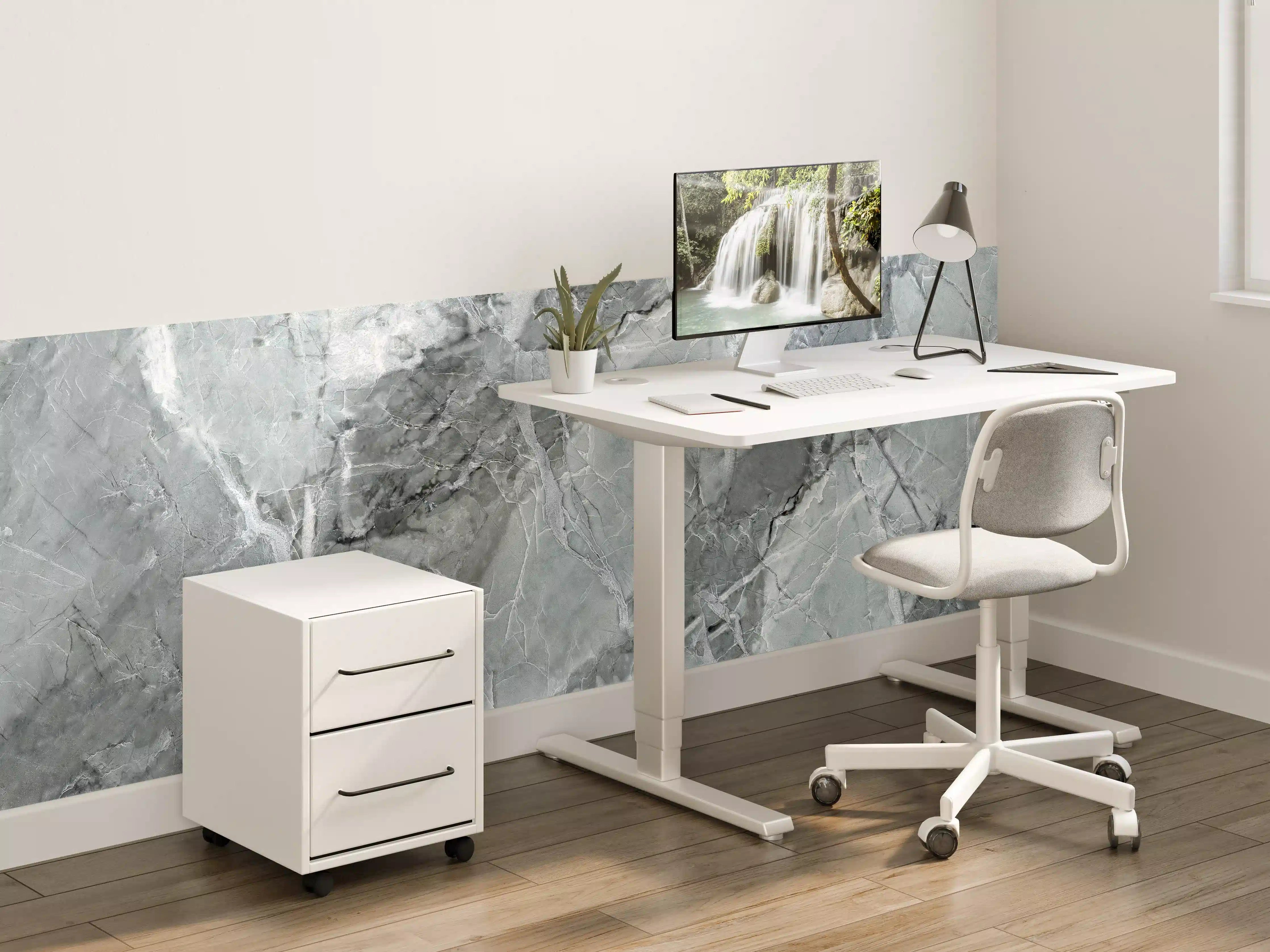 Kinderzimmer Wandgestaltung - Rissiger gräulicher Marmor 