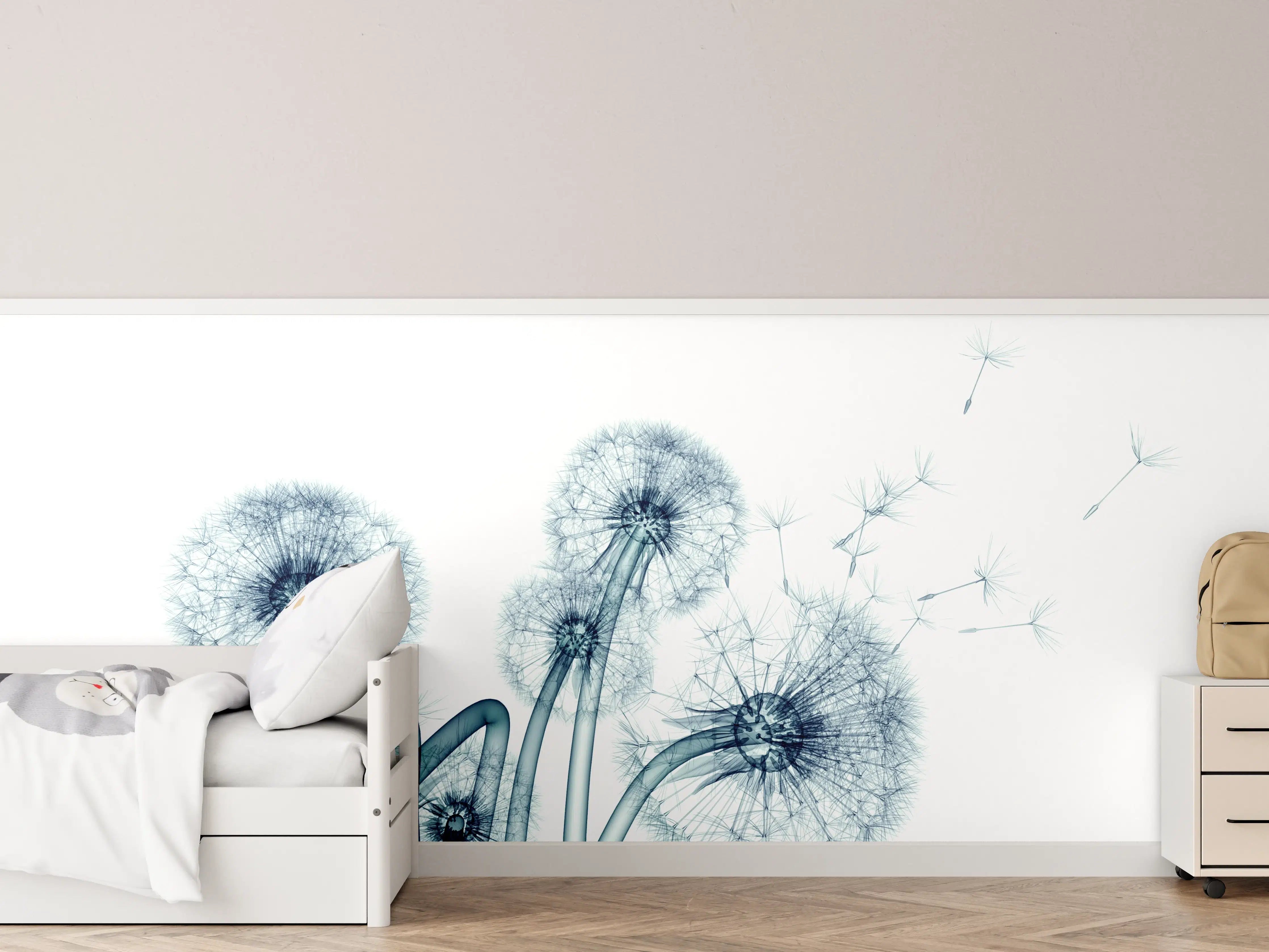 Kinderzimmer Wandgestaltung - Röntgenbild eines Löwenzahns