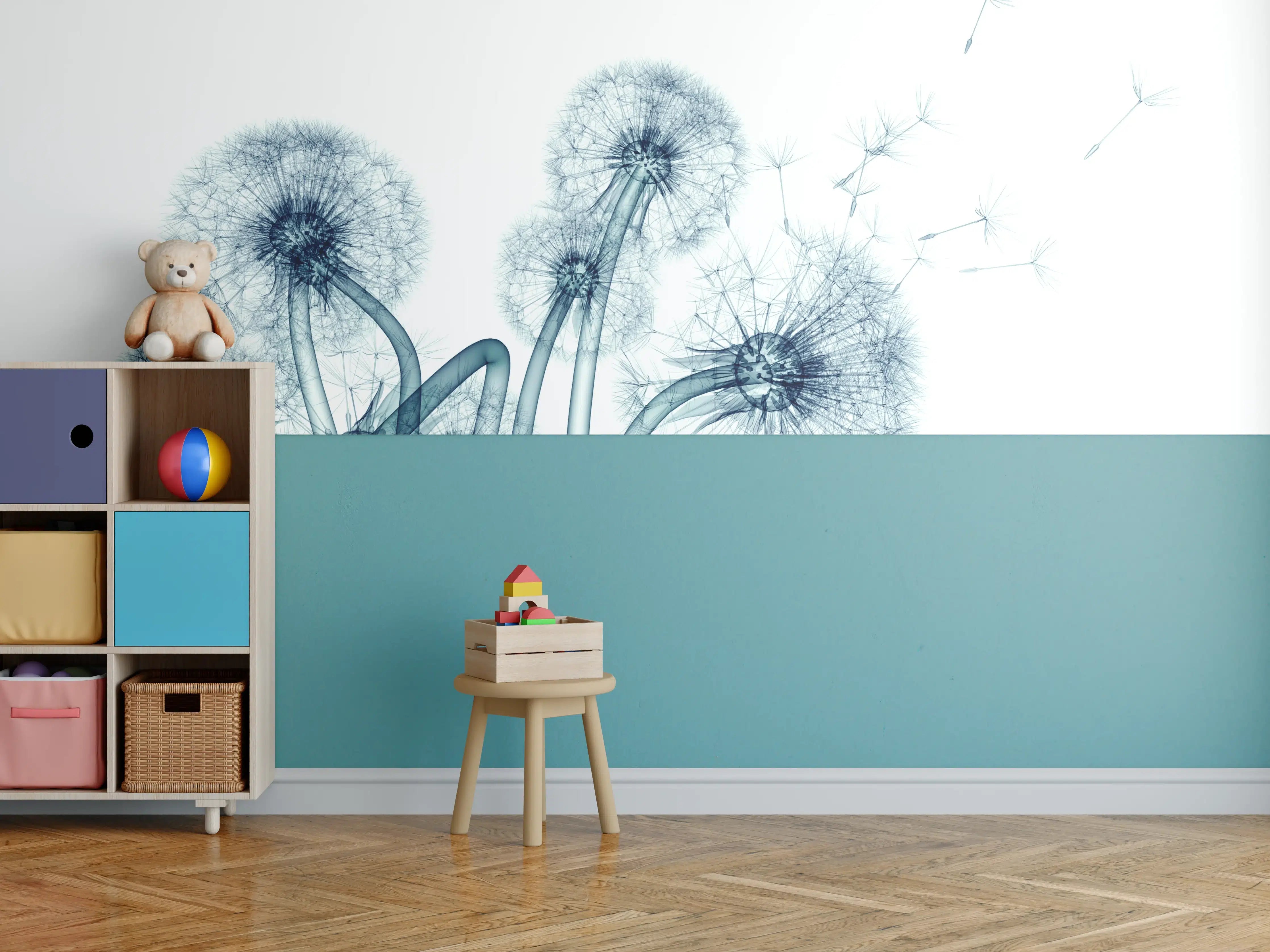 Kinderzimmer Wandgestaltung - Röntgenbild eines Löwenzahns