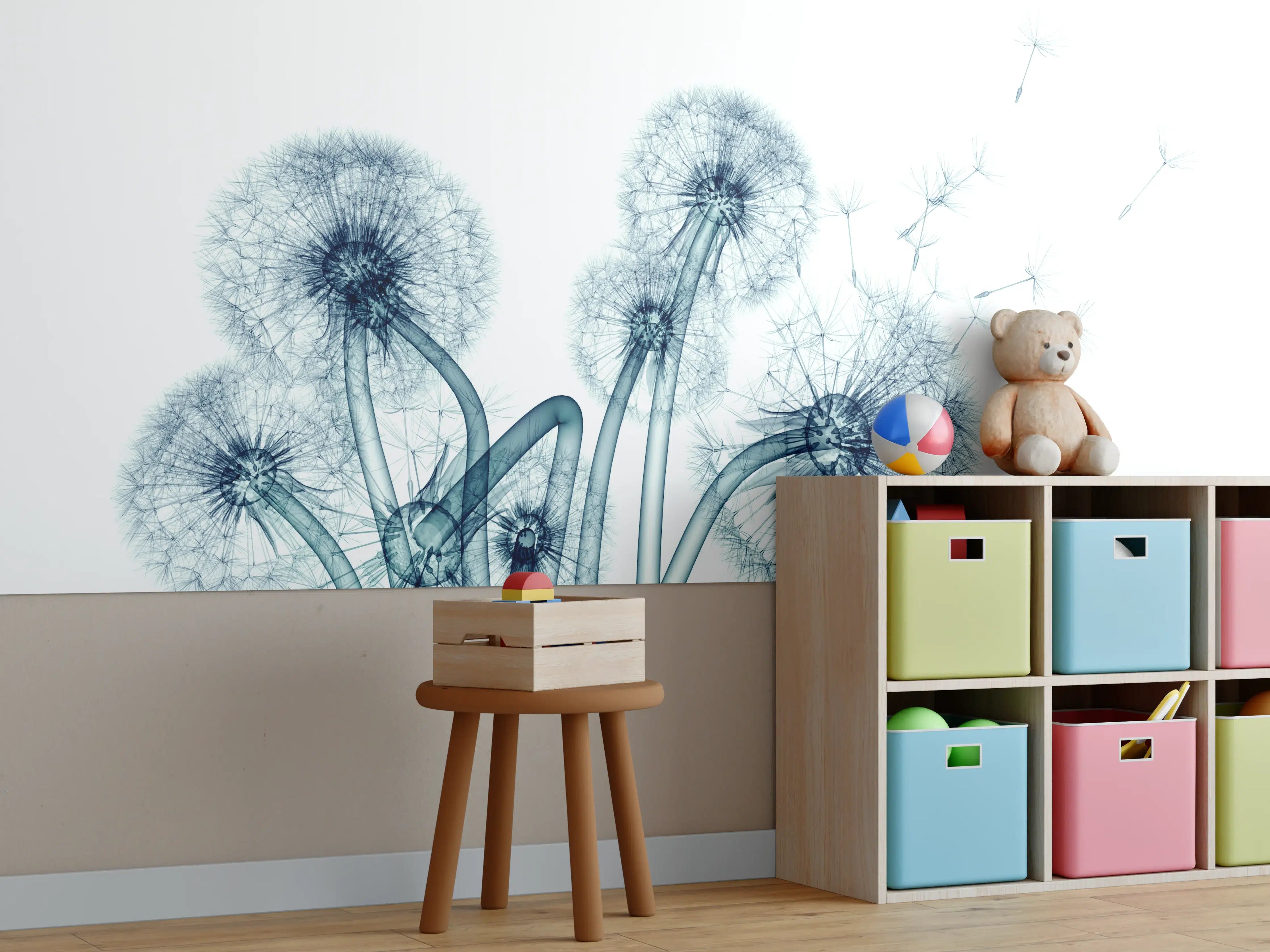 Kinderzimmer Wandgestaltung - Röntgenbild eines Löwenzahns