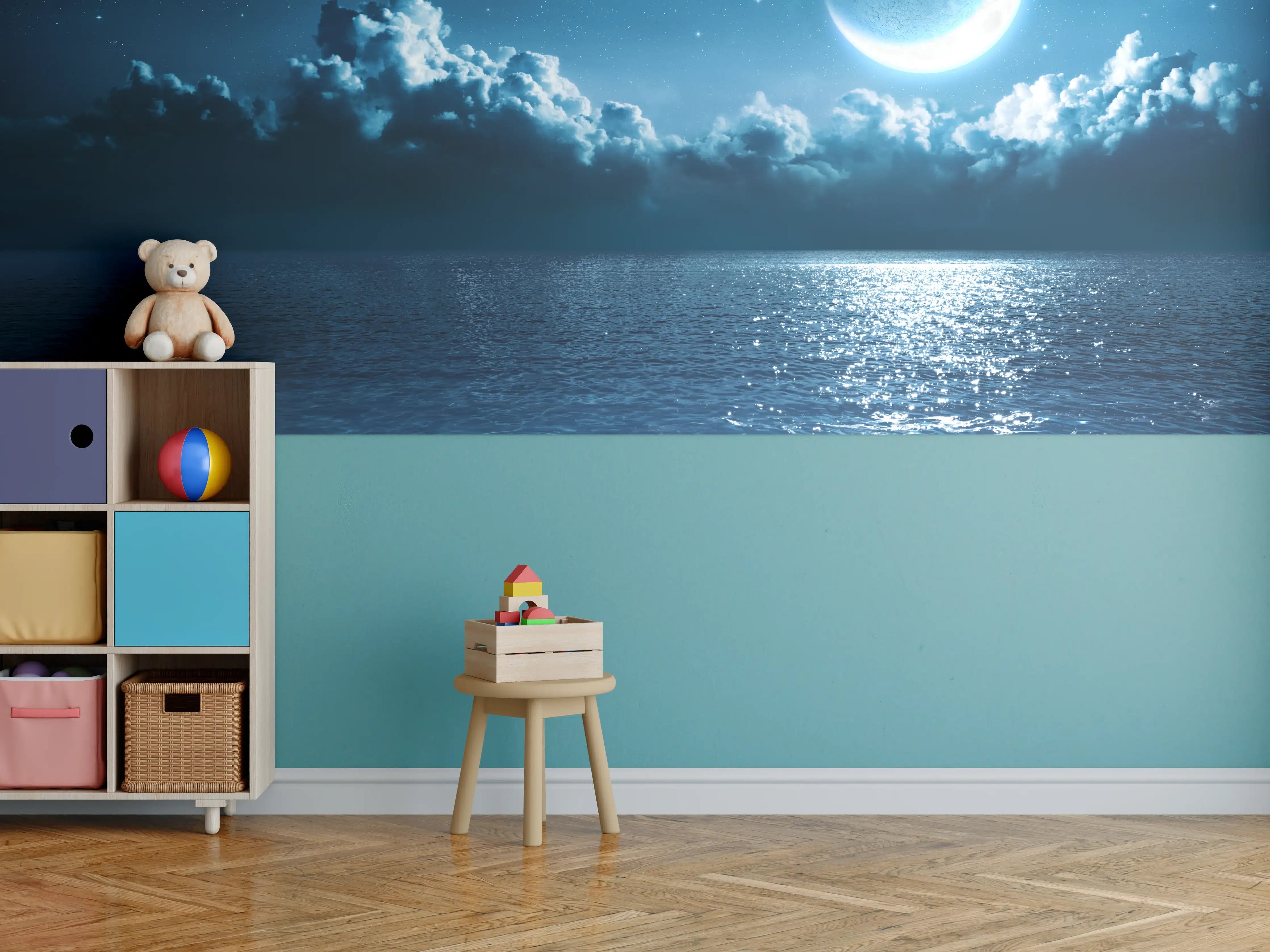 Kinderzimmer Wandgestaltung - Romantischer Mond - magische Nacht