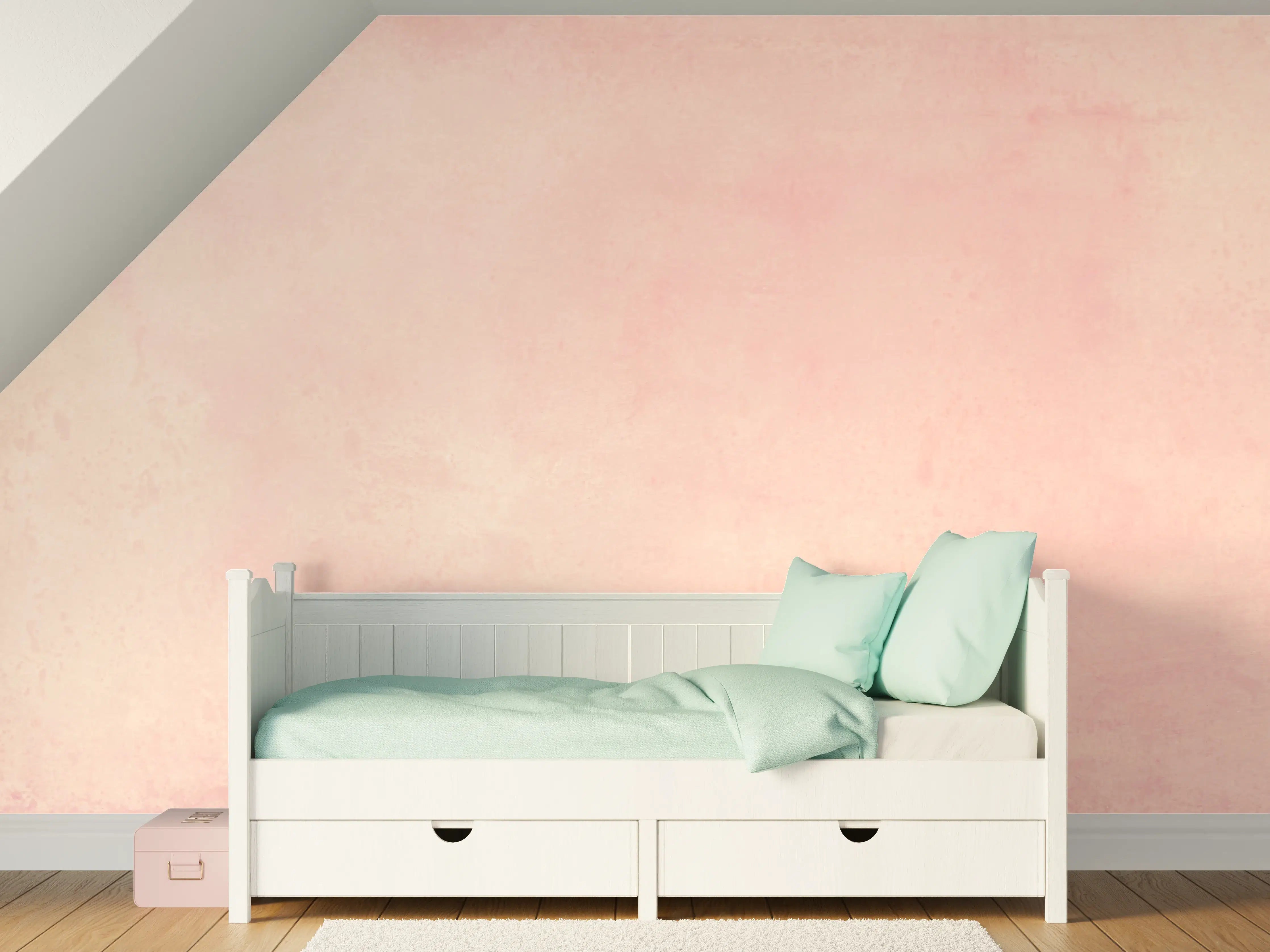 Kinderzimmer Wandgestaltung - Rosa Aquarell - Pastellfarben