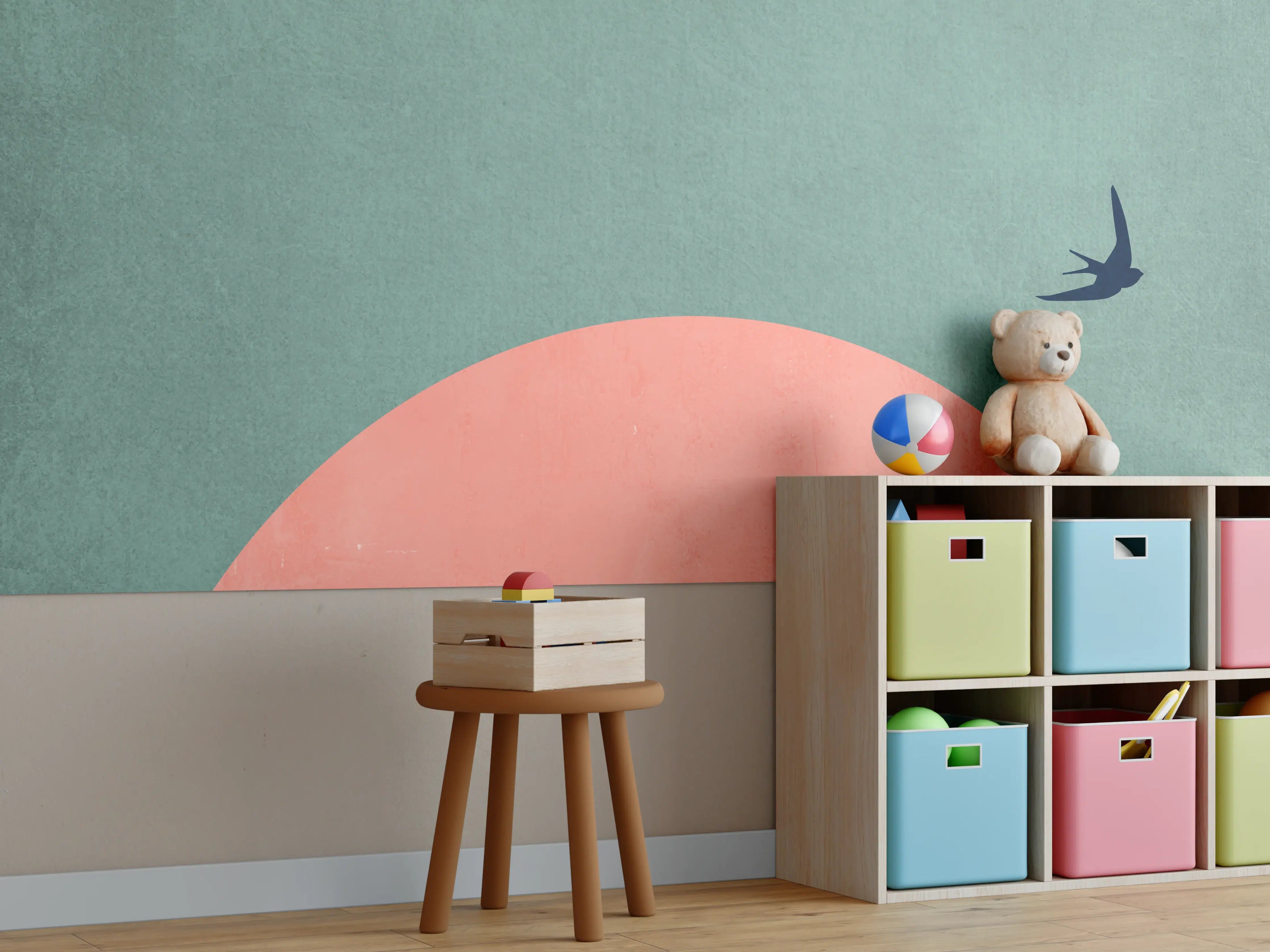 Kinderzimmer Wandgestaltung - Rosa Dämmerung - Gemälde