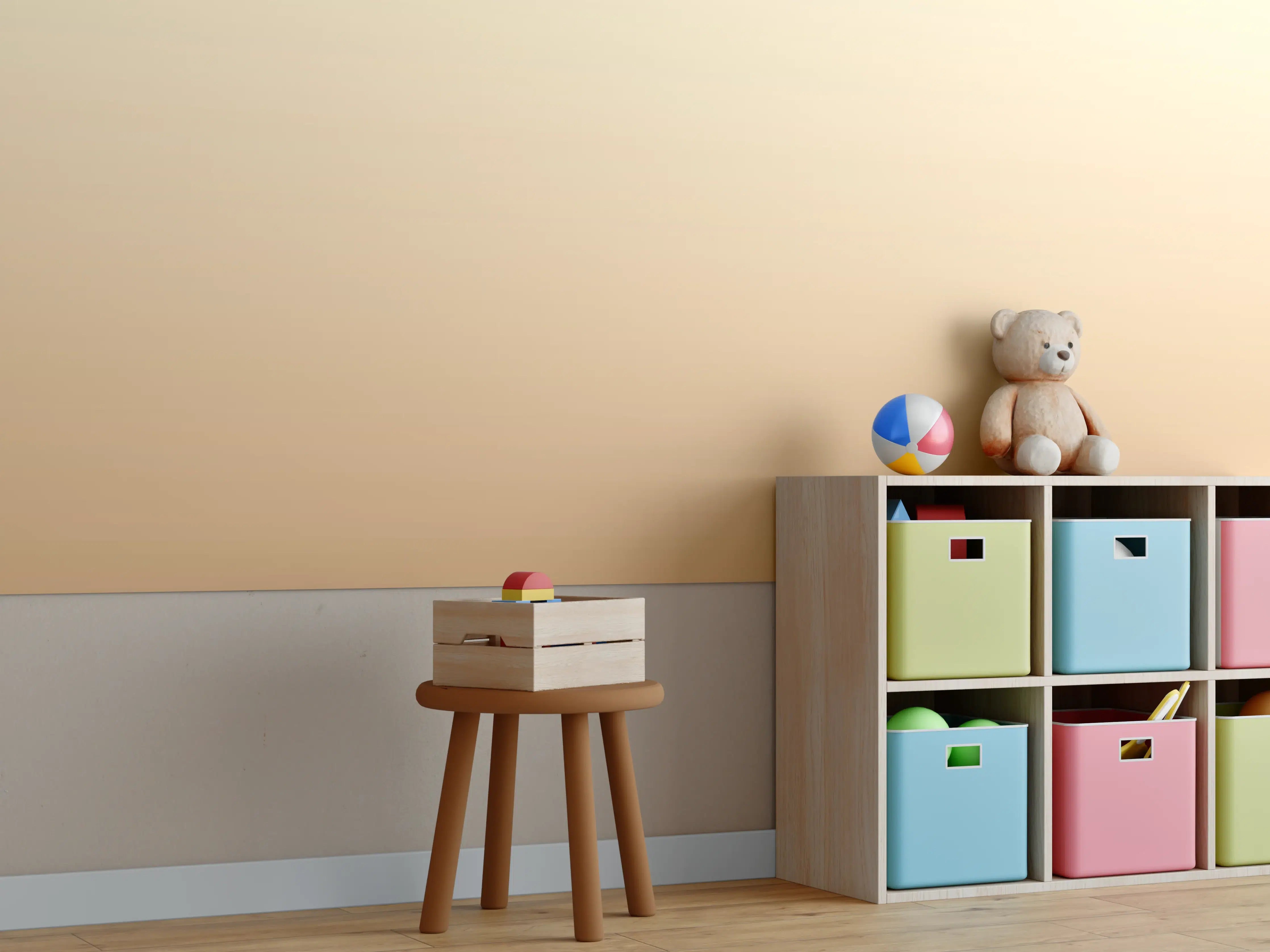 Kinderzimmer Wandgestaltung - Rosa Farbverlauf