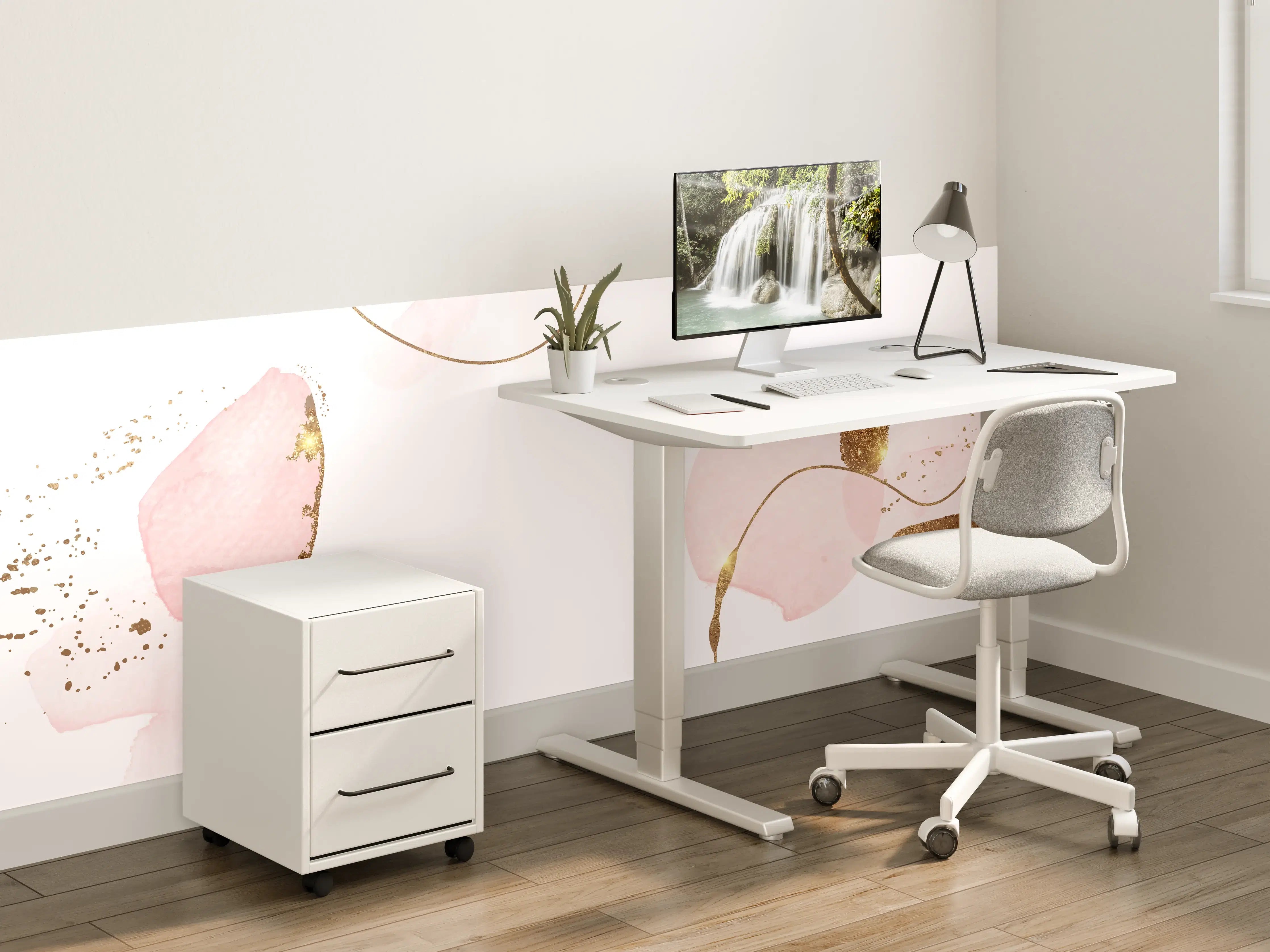Kinderzimmer Wandgestaltung - Rosa Gold Akzent Muster