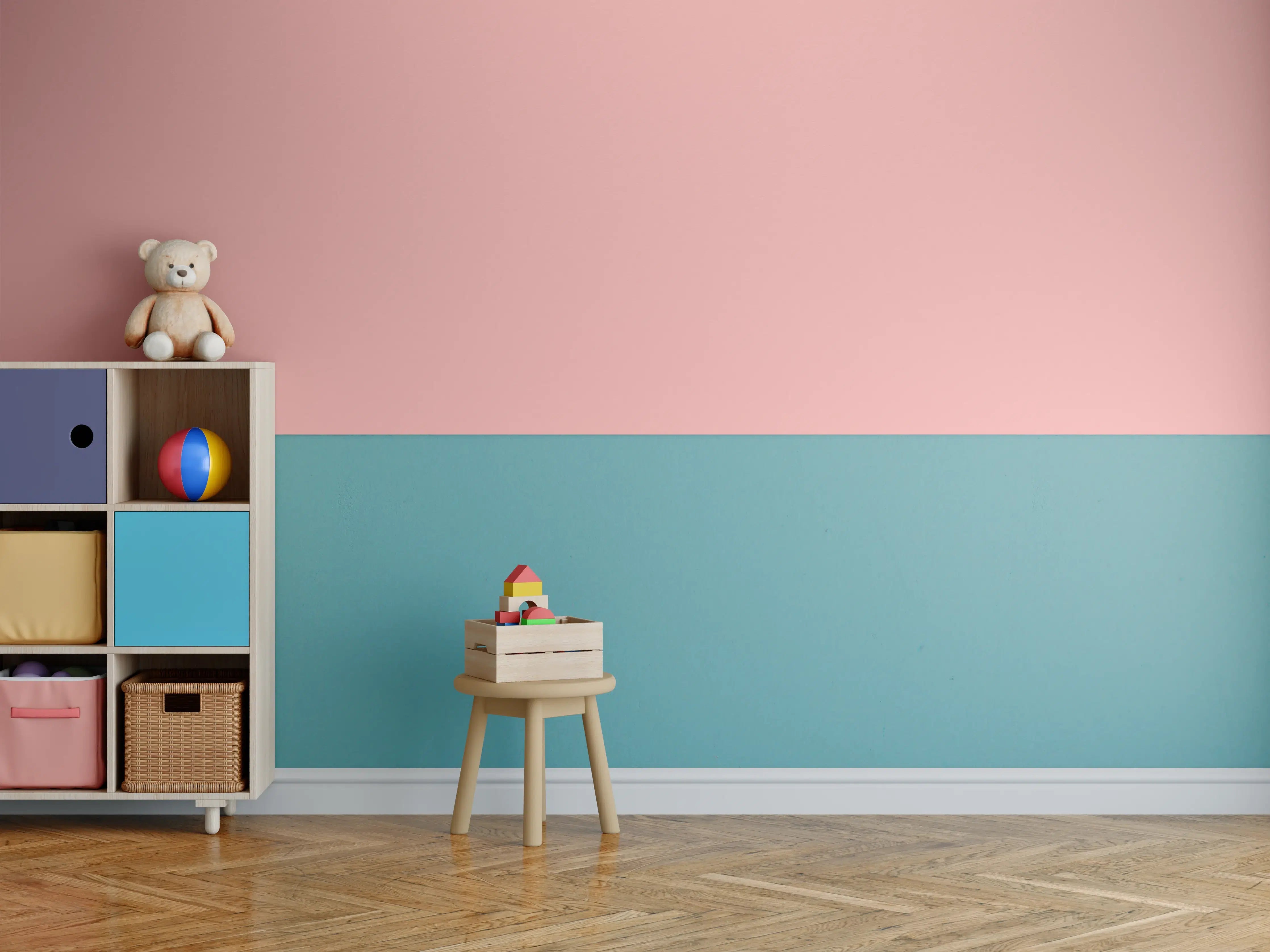 Kinderzimmer Wandgestaltung - Rosa Oberfläche - Papiertextur