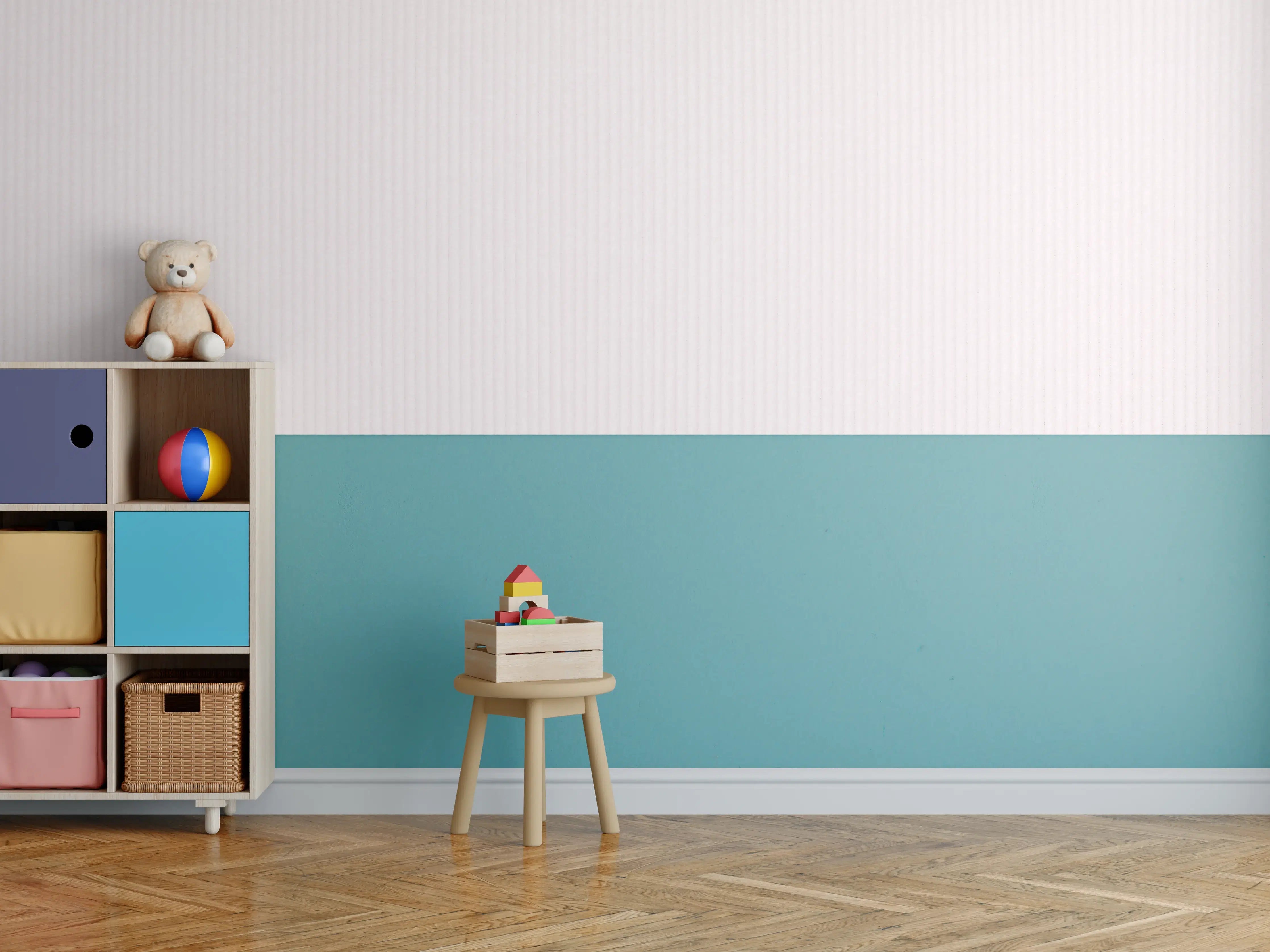 Kinderzimmer Wandgestaltung - Rosa Stoff 