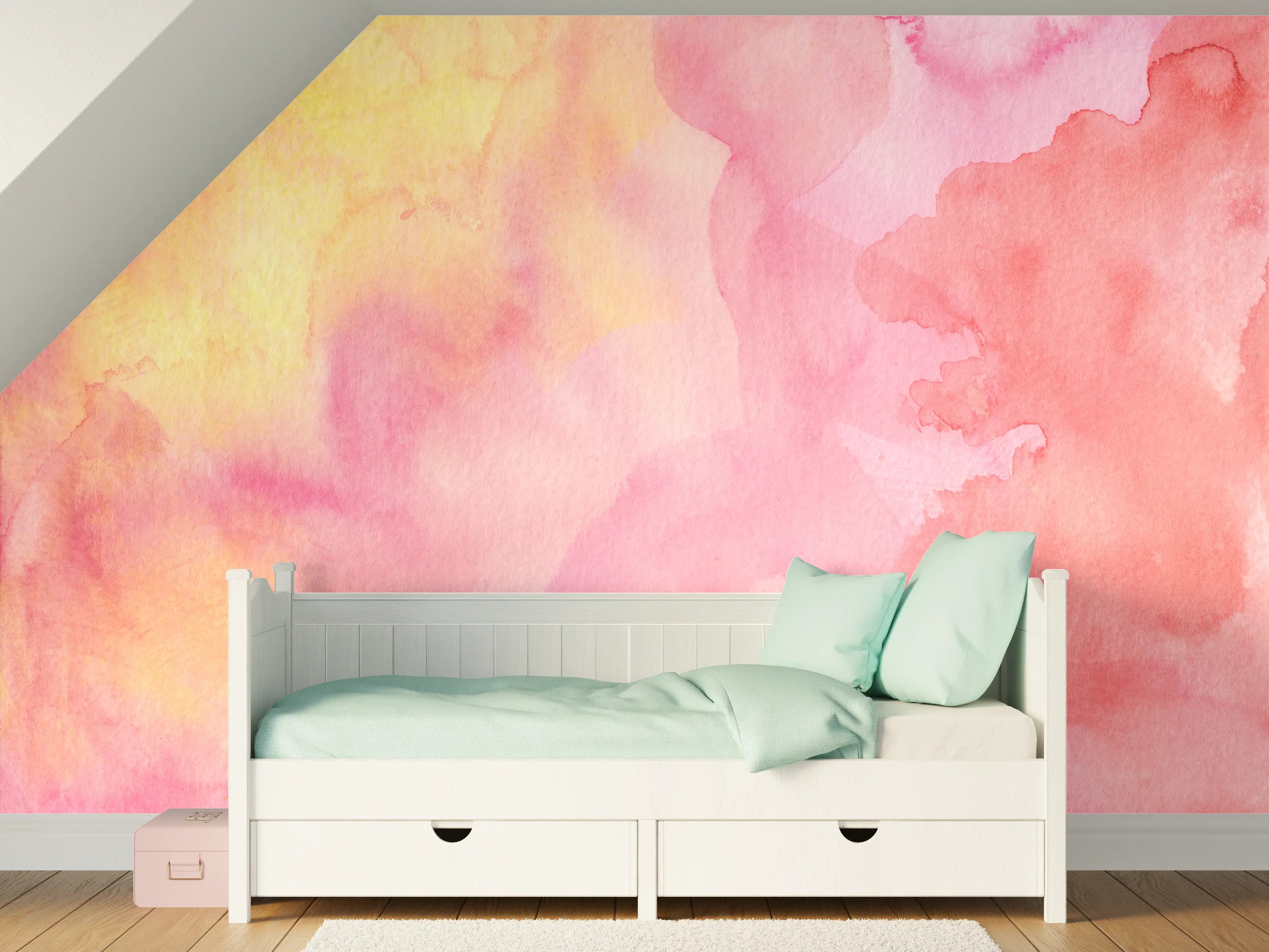 Kinderzimmer Wandgestaltung - Rosa Verwaschenes Farben-Design