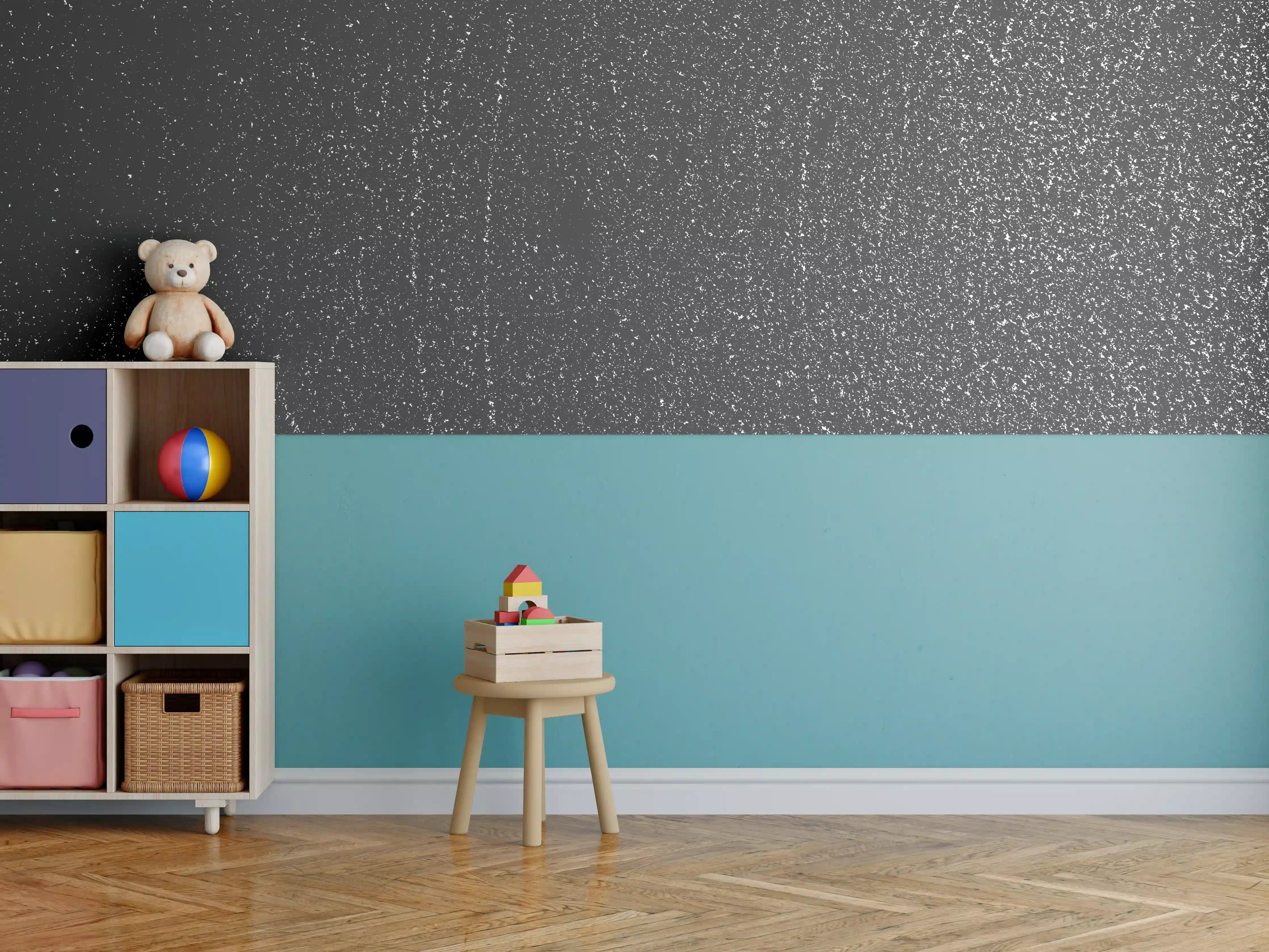 Kinderzimmer Wandgestaltung - Rostige Metall-Vektorstruktur