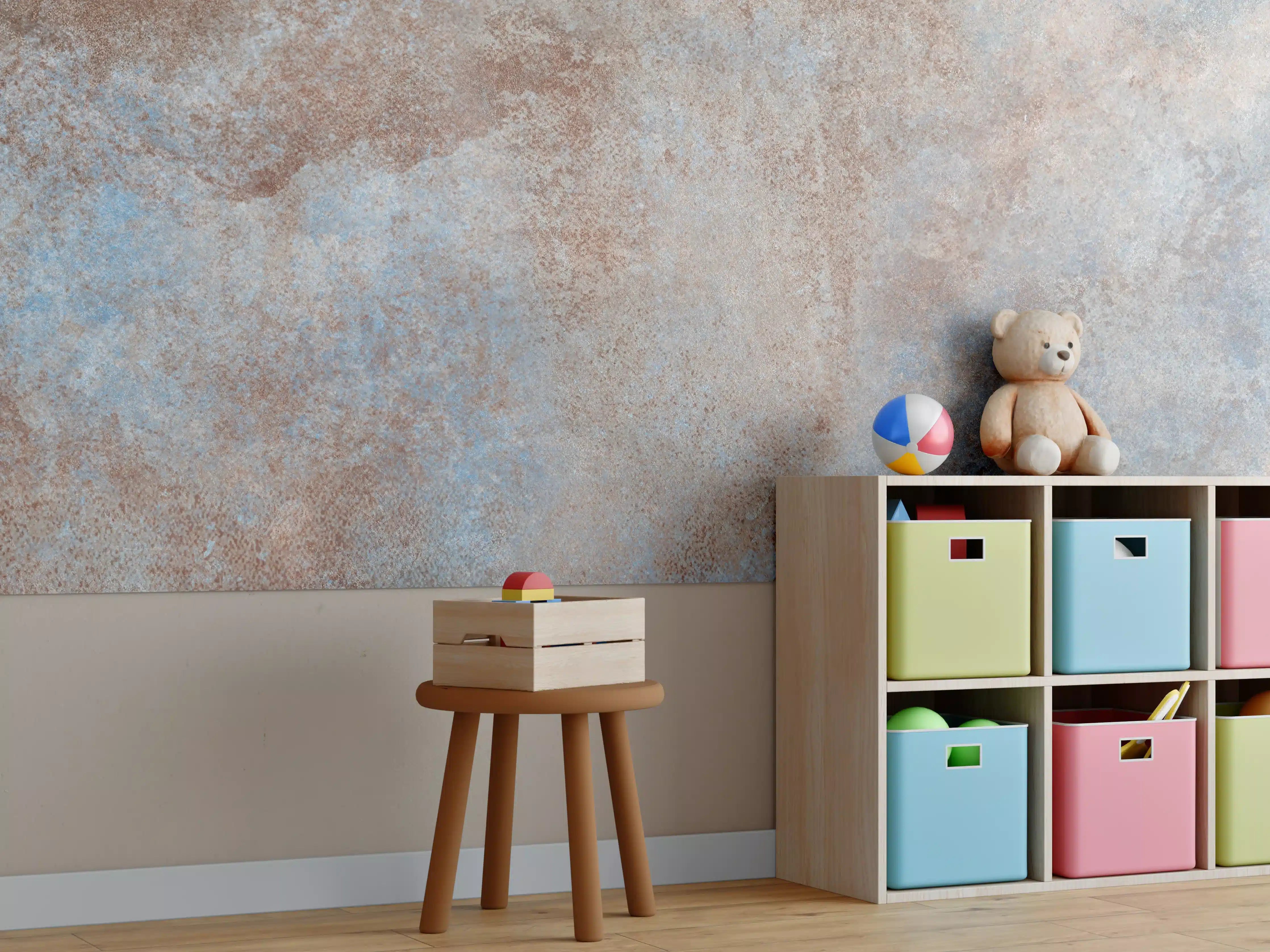 Kinderzimmer Wandgestaltung - Rostige Metallplatte