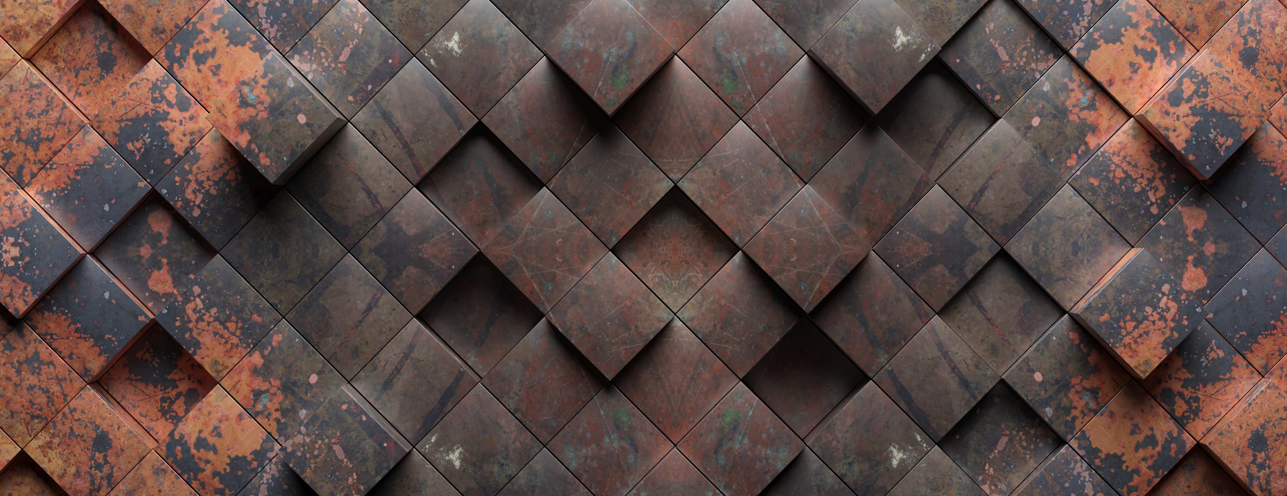 Kinderzimmer Wandgestaltung-Rostige Metallwürfel-Textur
