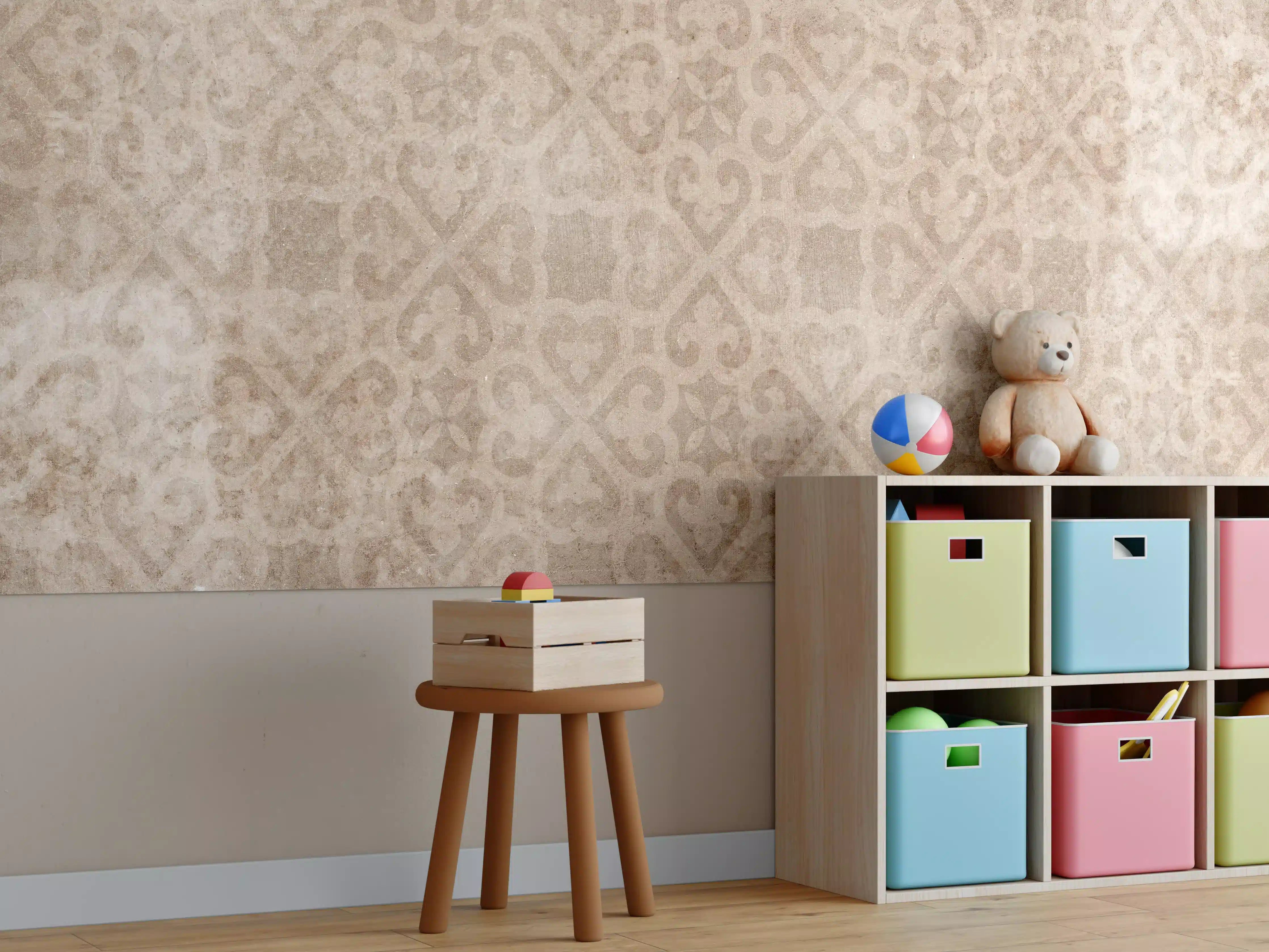 Kinderzimmer Wandgestaltung - Rostige Vintage-Patchwork-Fliesen