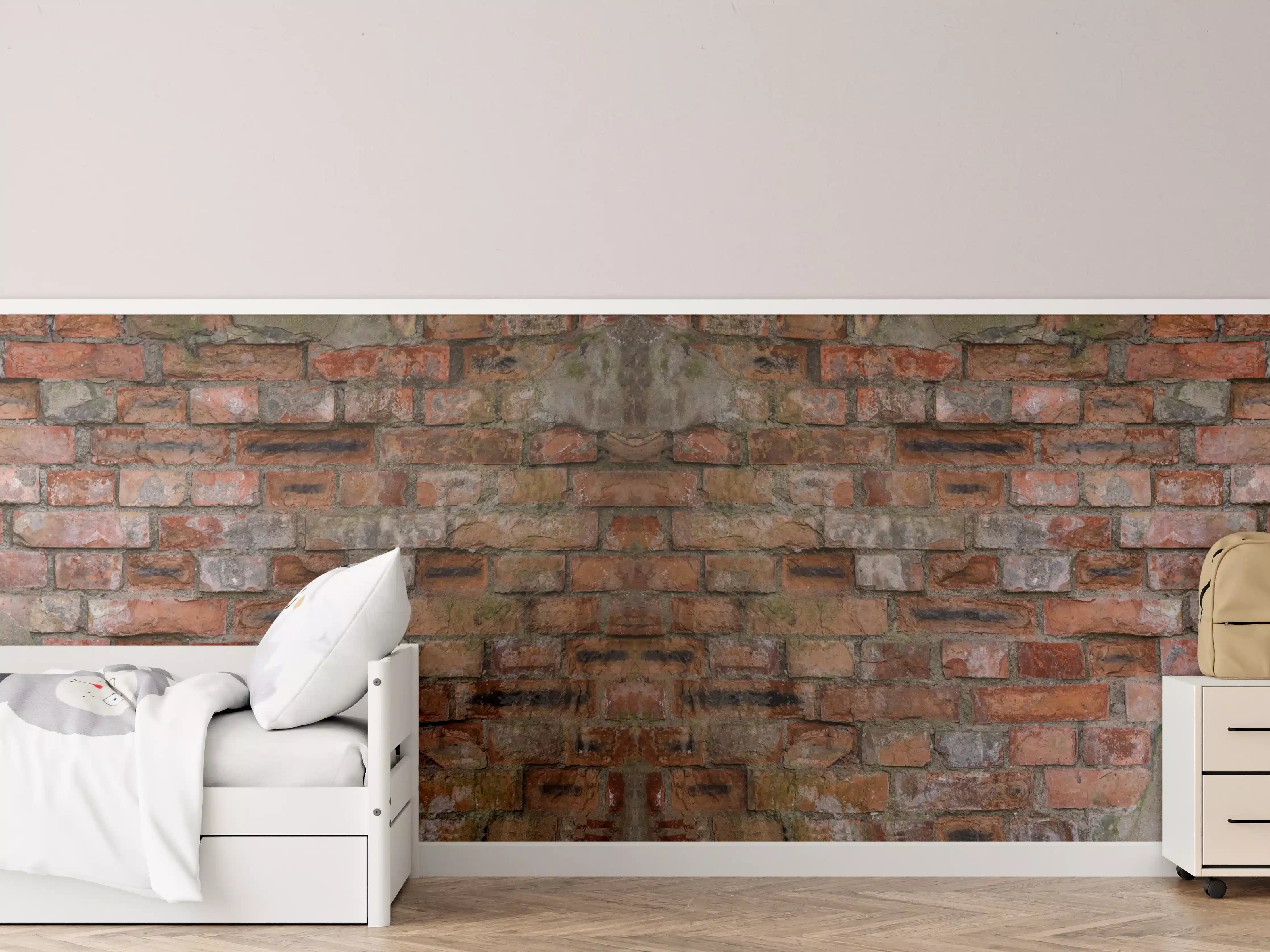 Kinderzimmer Wandgestaltung - Rostige Ziegelsteinwand Textur