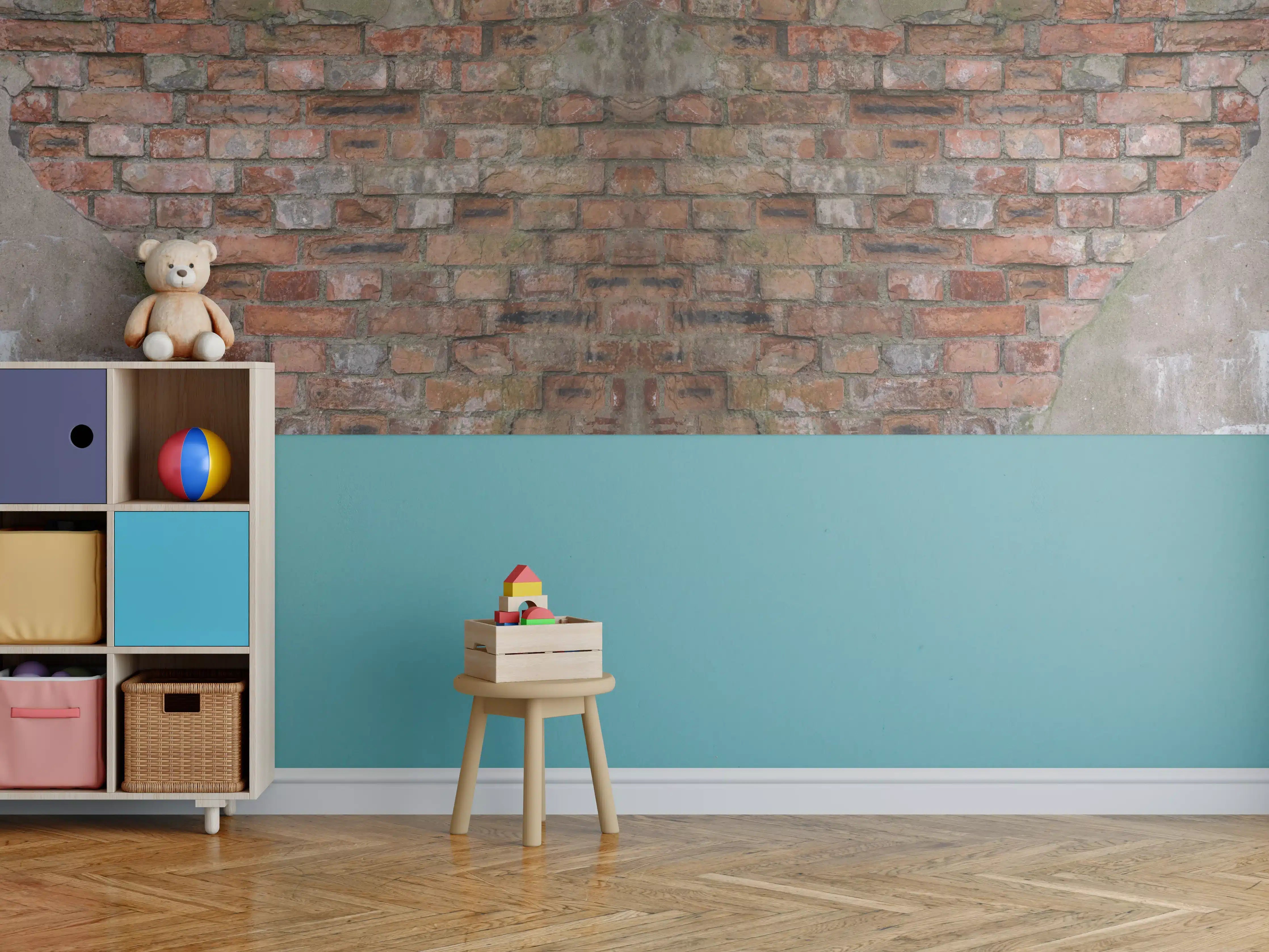 Kinderzimmer Wandgestaltung - Rostige Ziegelsteinwand Textur