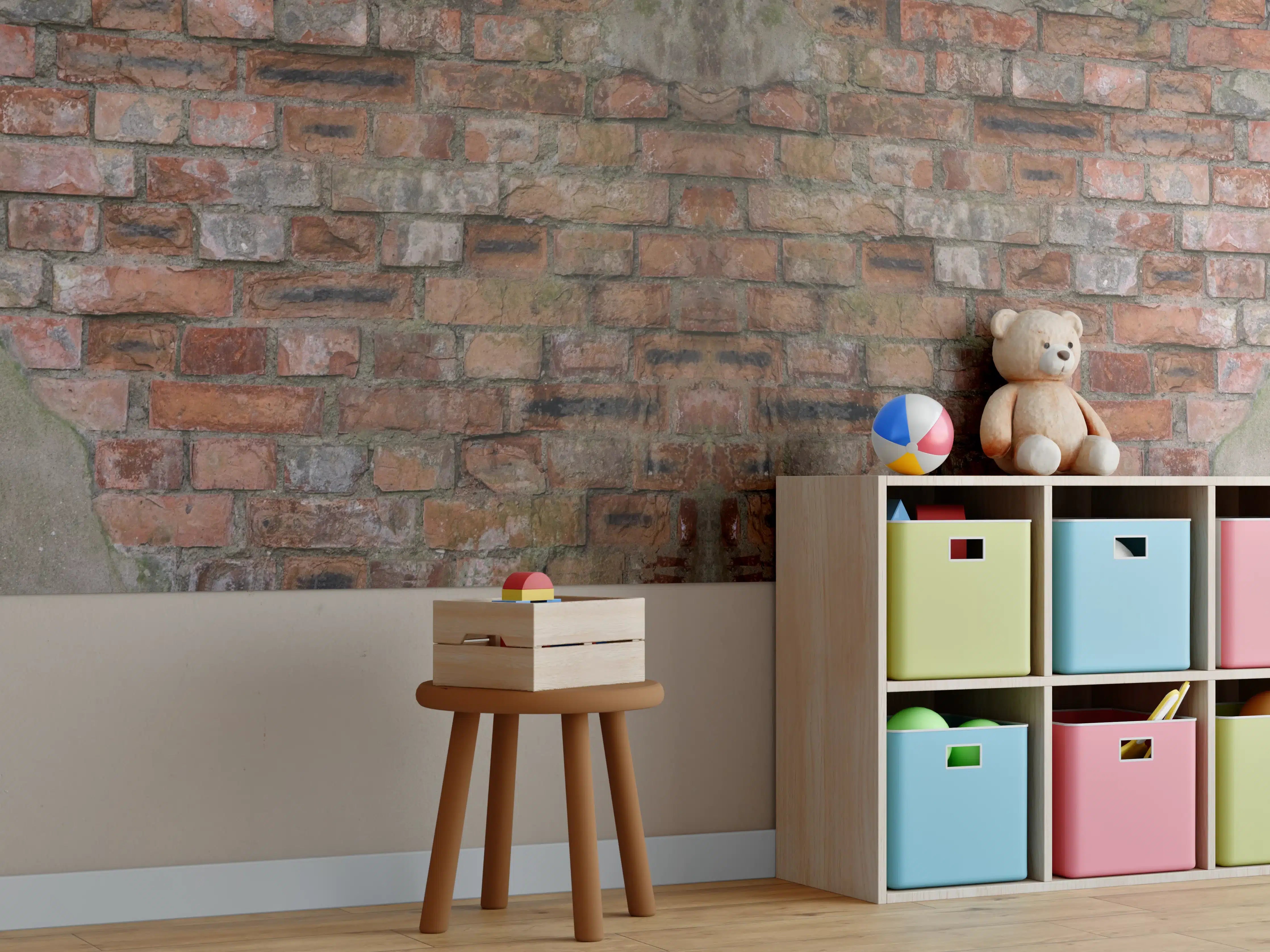 Kinderzimmer Wandgestaltung - Rostige Ziegelsteinwand Textur