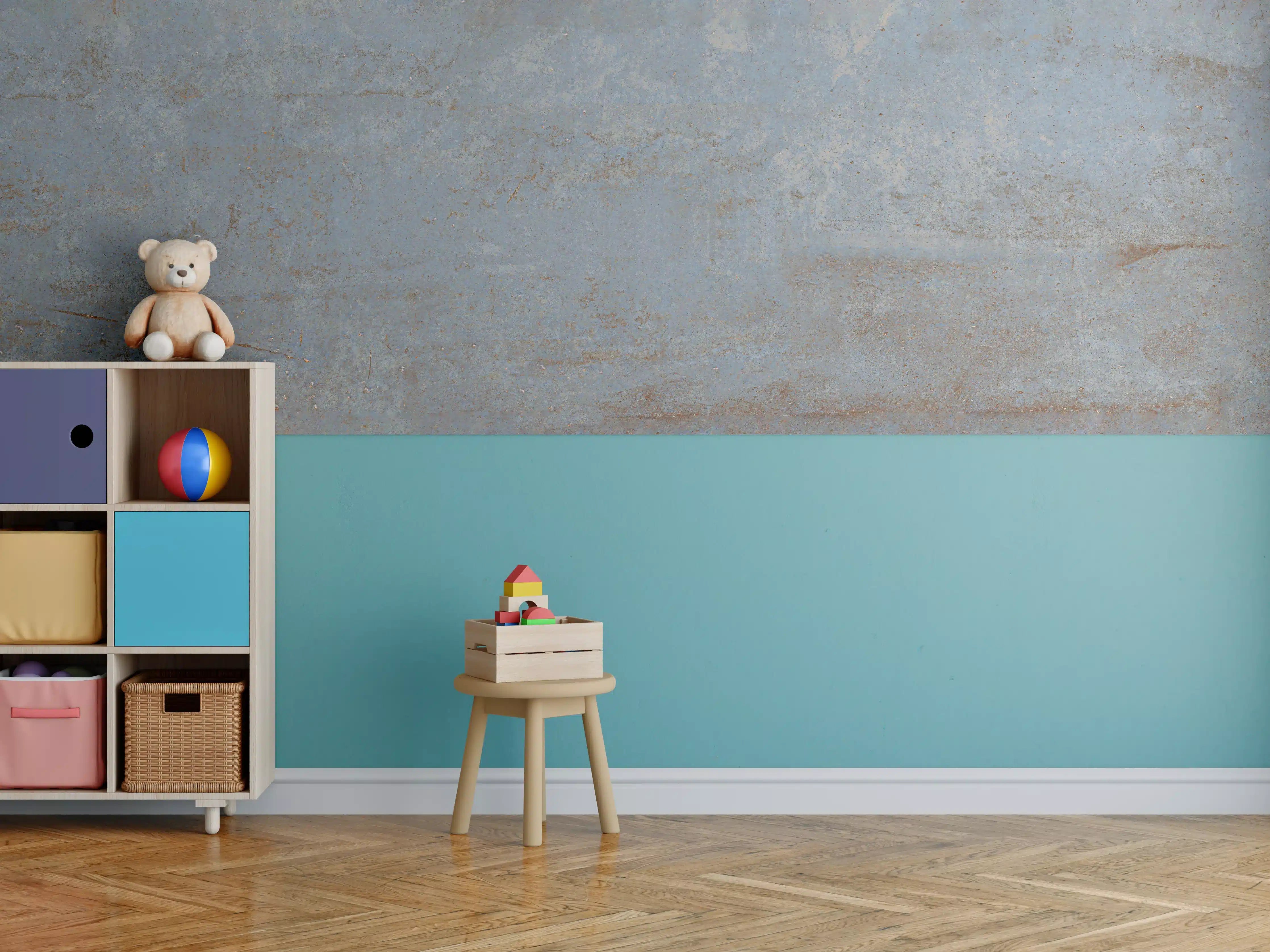 Kinderzimmer Wandgestaltung - Rostiger Marmor aus Zement Textur