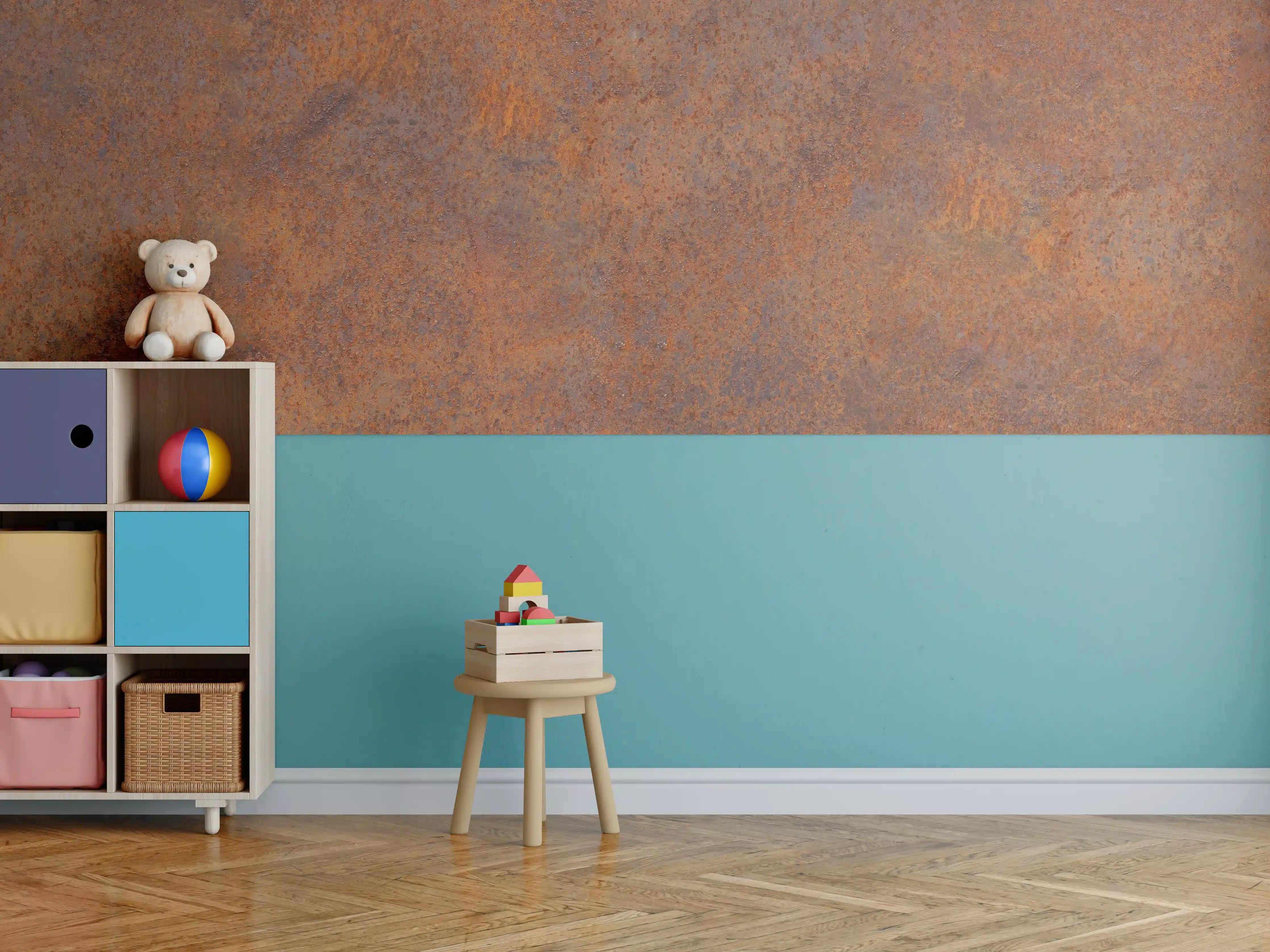 Kinderzimmer Wandgestaltung - Rostiges Metall