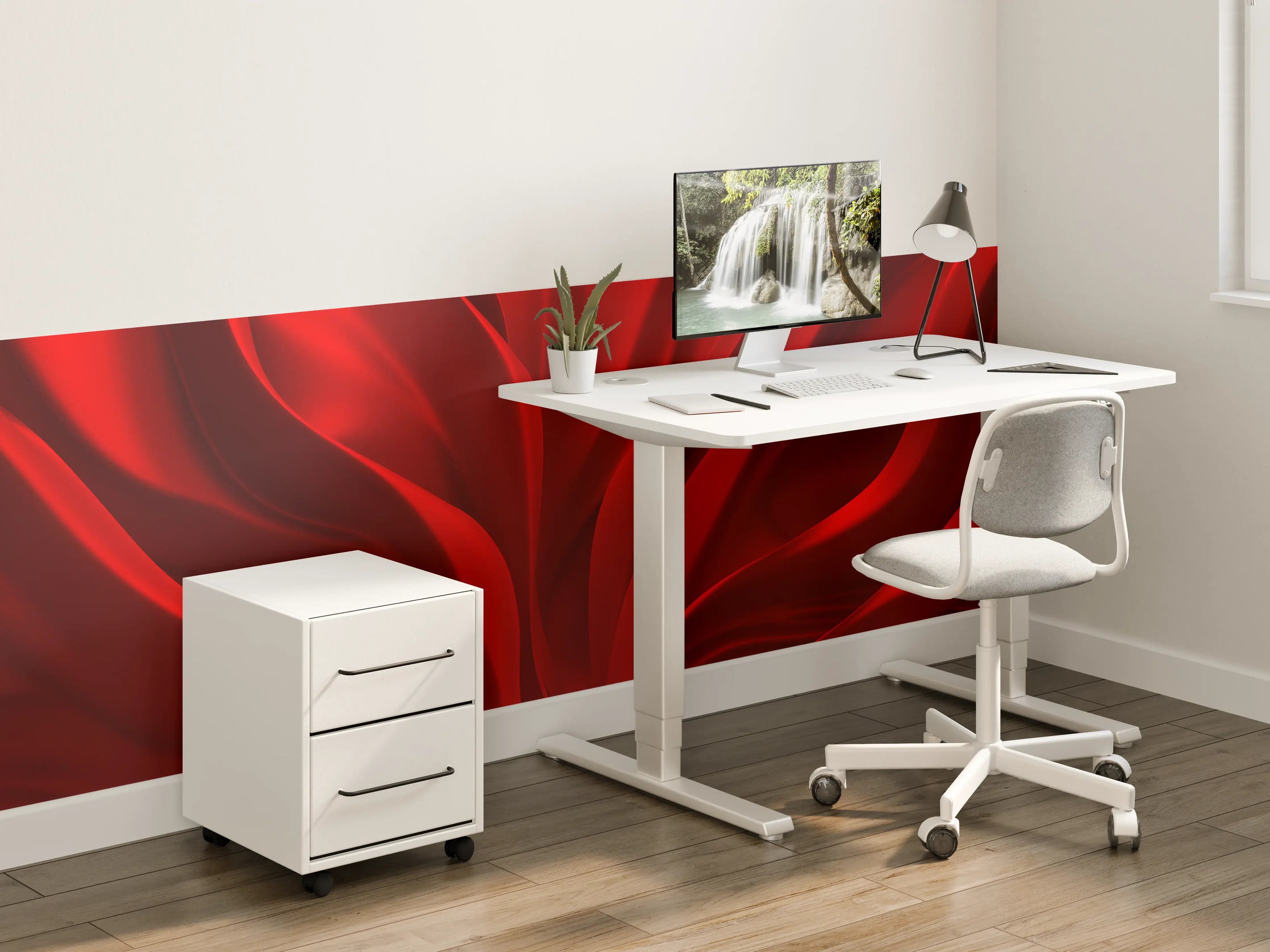 Kinderzimmer Wandgestaltung - Rotes Wellen Muster