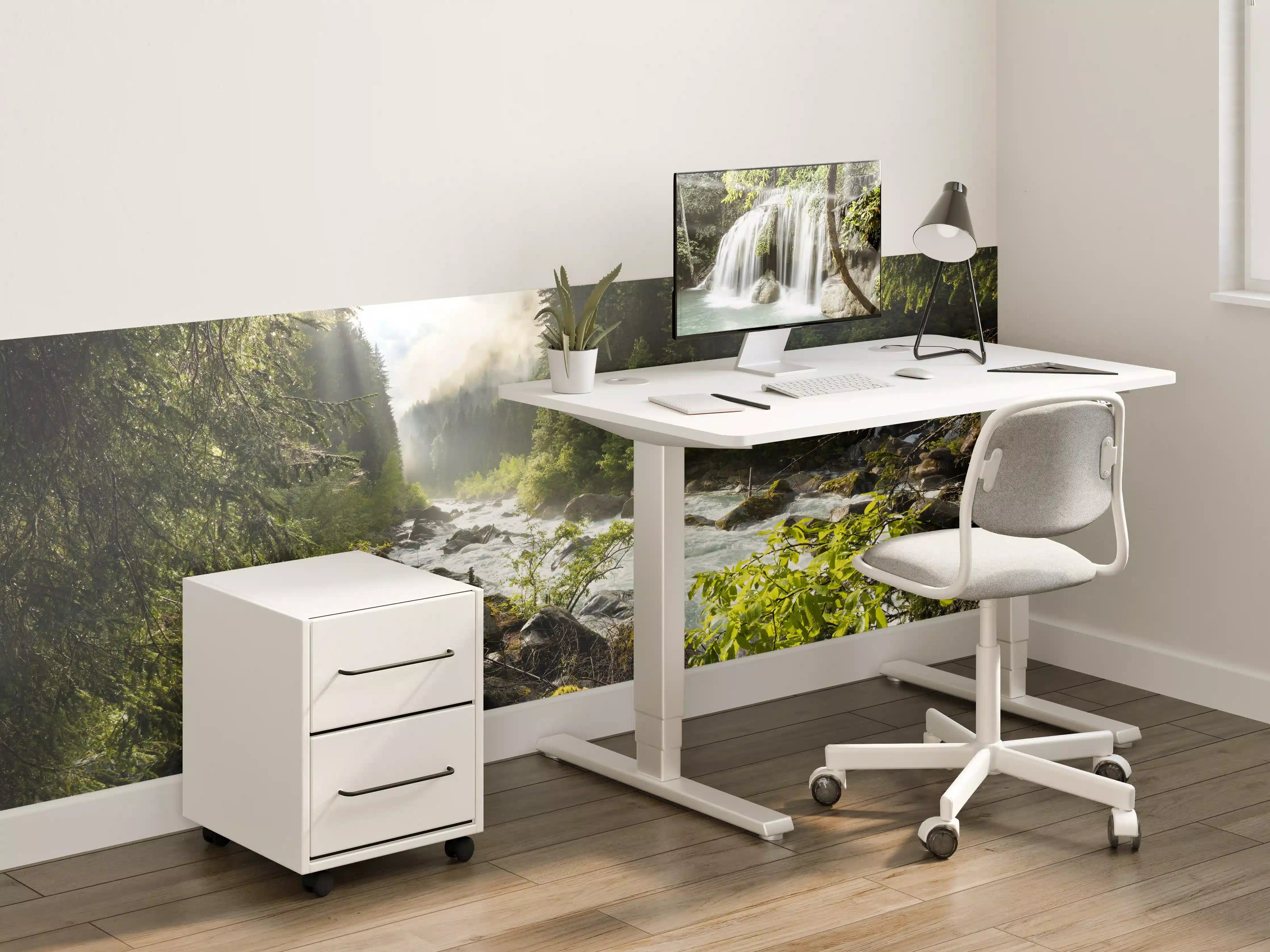 Kinderzimmer Wandgestaltung - Ruhiger Fluss mitten im Wald