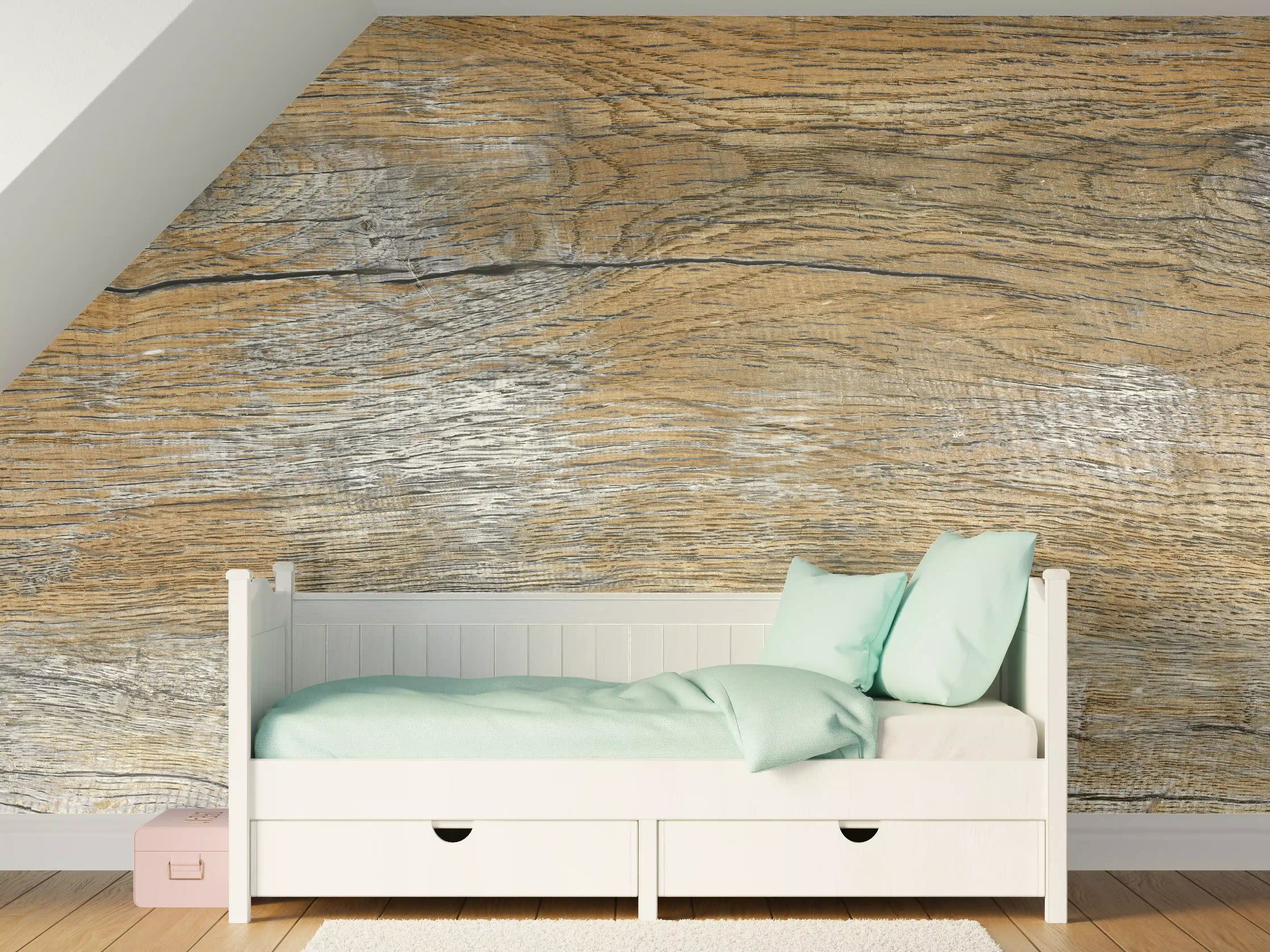 Kinderzimmer Wandgestaltung - Rustikale Holz Textur
