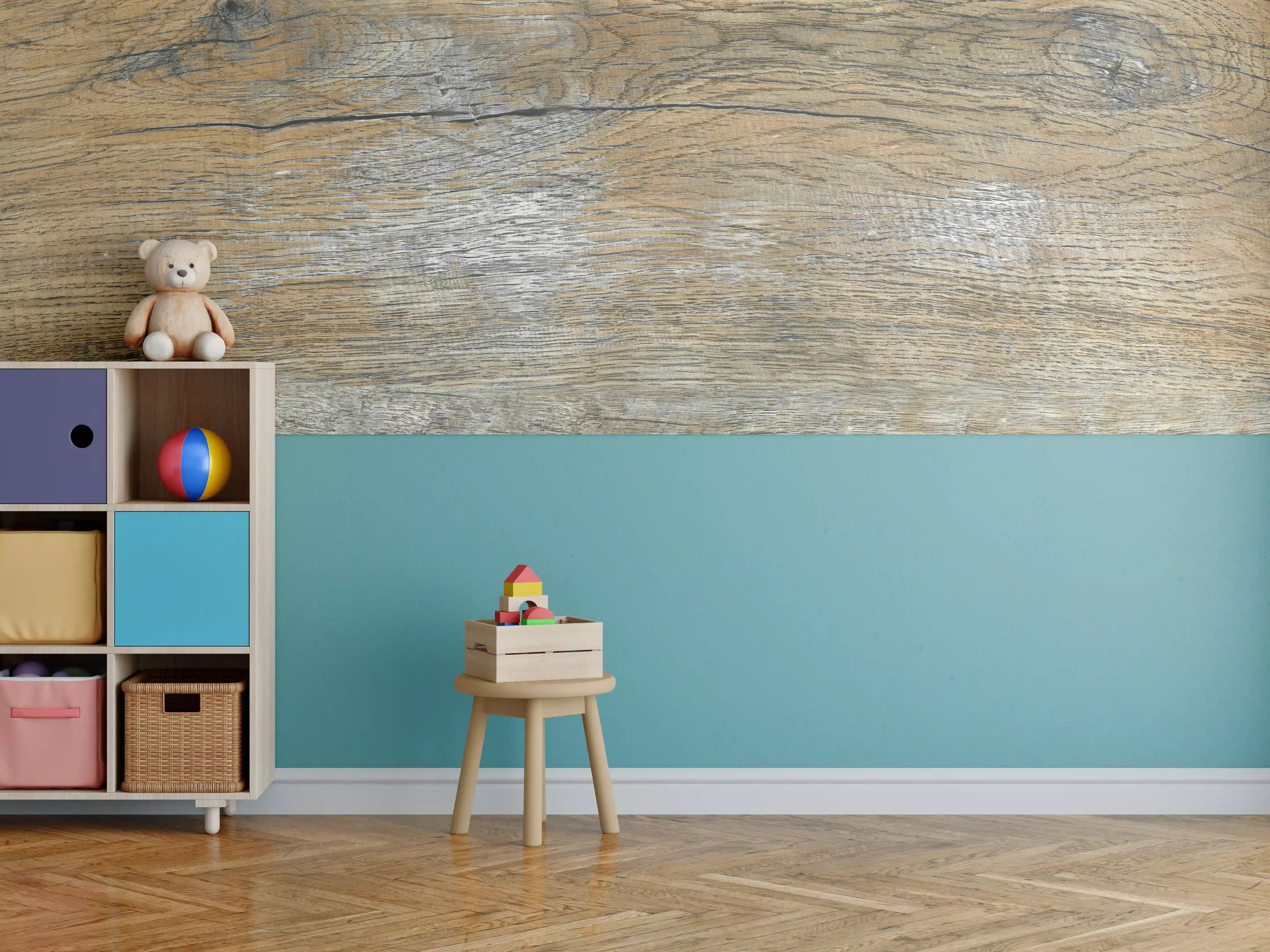 Kinderzimmer Wandgestaltung - Rustikale Holz Textur