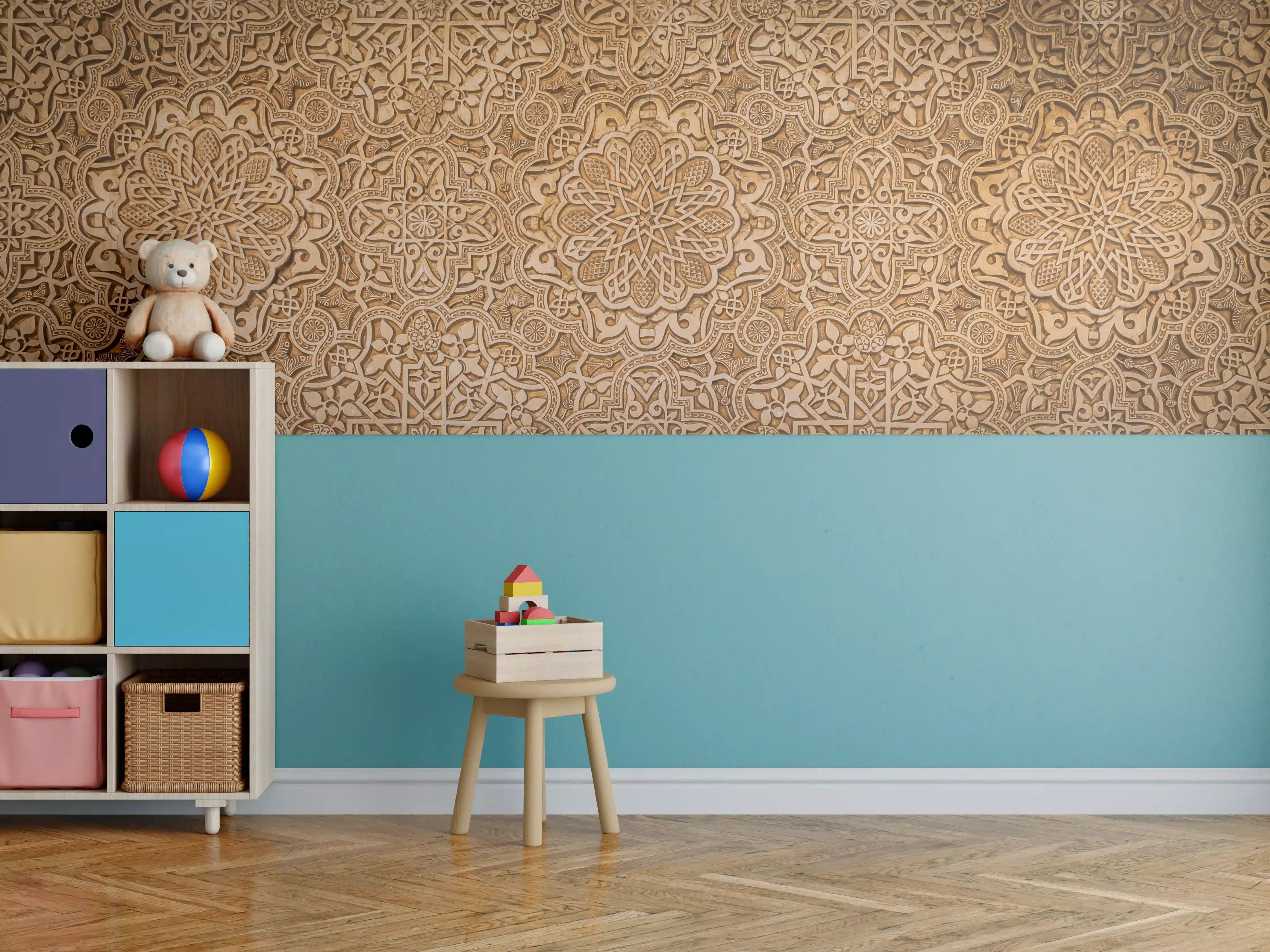 Kinderzimmer Wandgestaltung - Rustikale Holzdekor-Inspiration