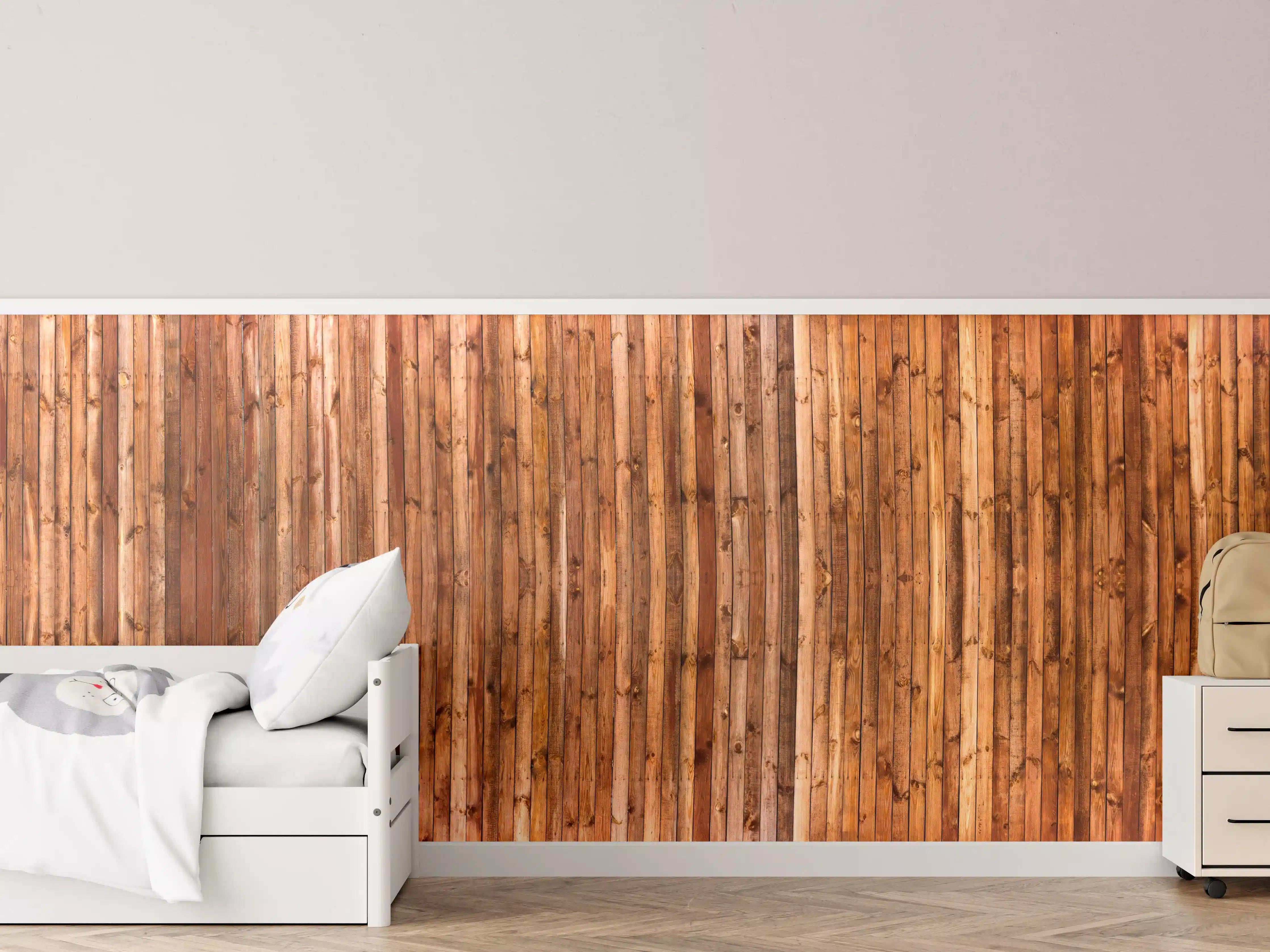 Kinderzimmer Wandgestaltung - Rustikale Holzfassade