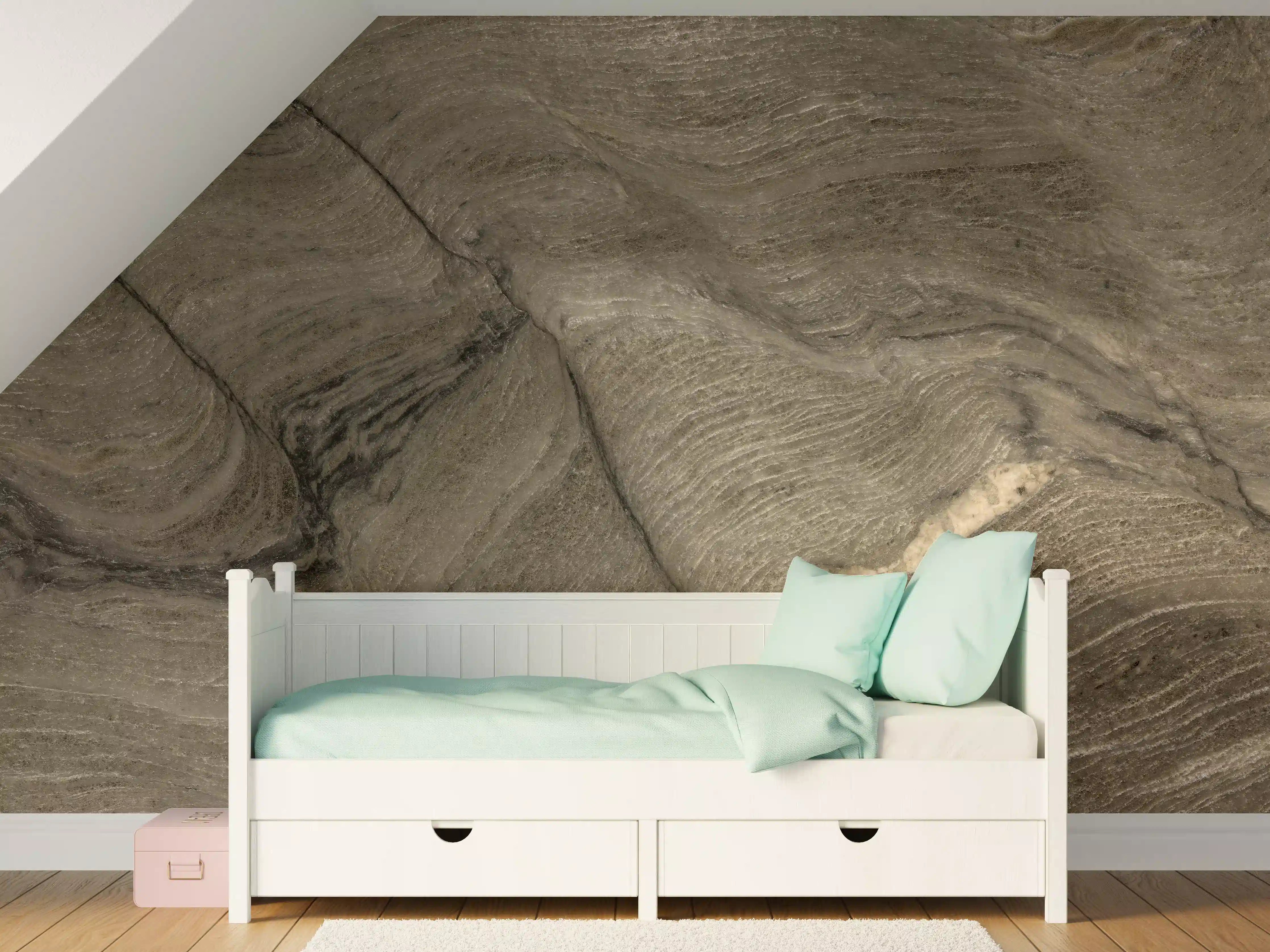 Kinderzimmer Wandgestaltung - Rustikale Marmor Textur
