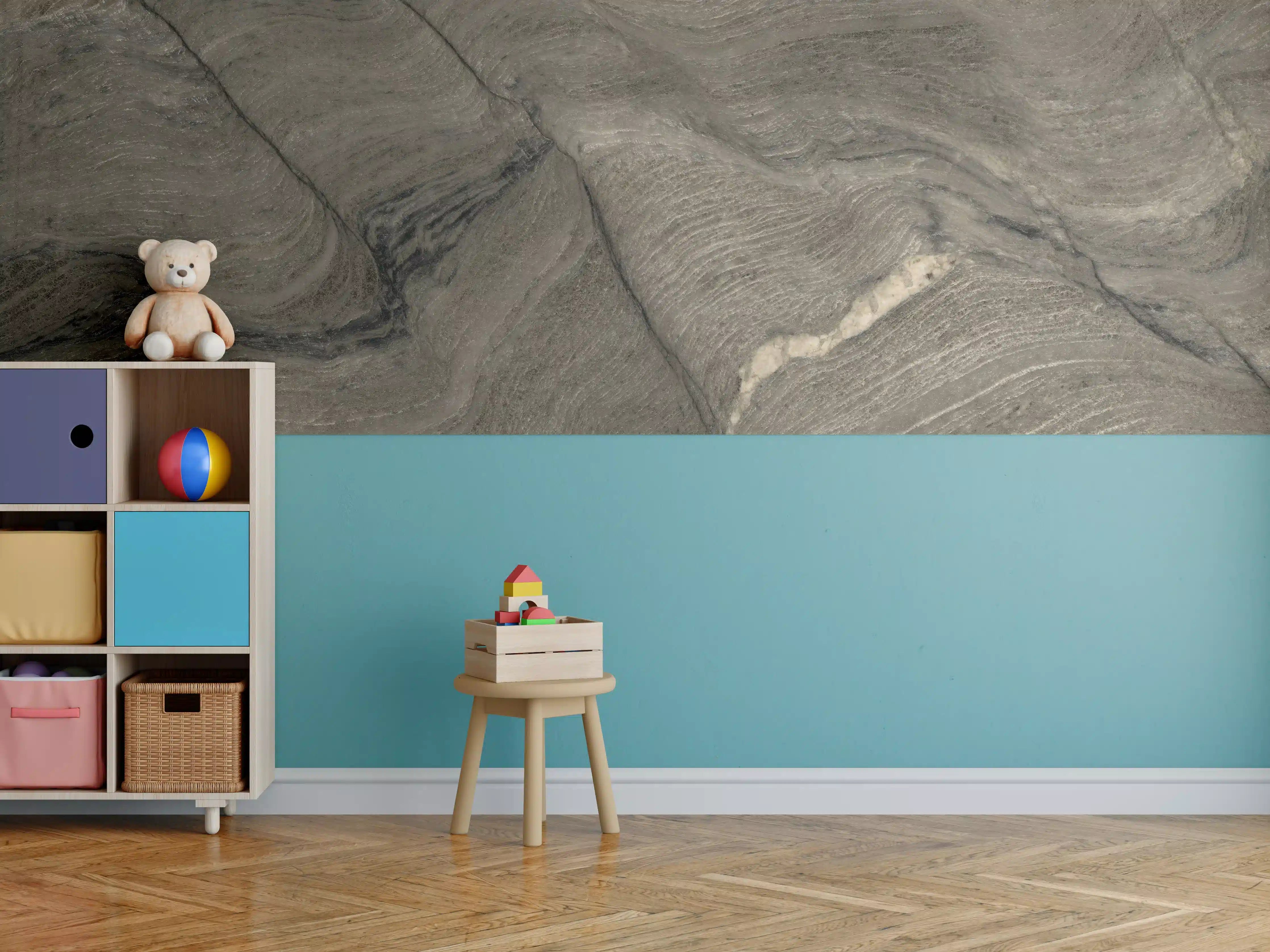 Kinderzimmer Wandgestaltung - Rustikale Marmor Textur
