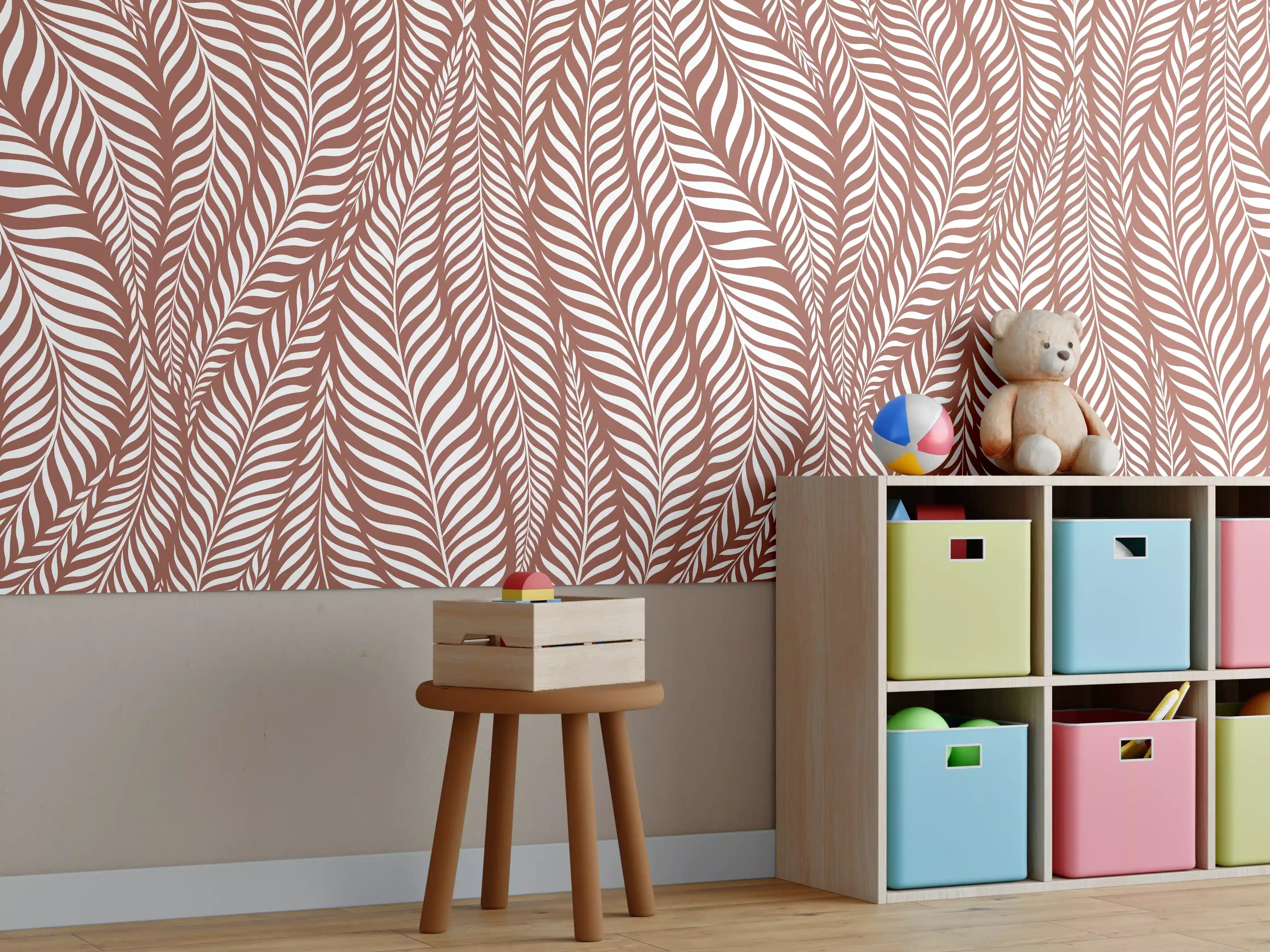 Kinderzimmer Wandgestaltung - Rustikale Rasenmuster