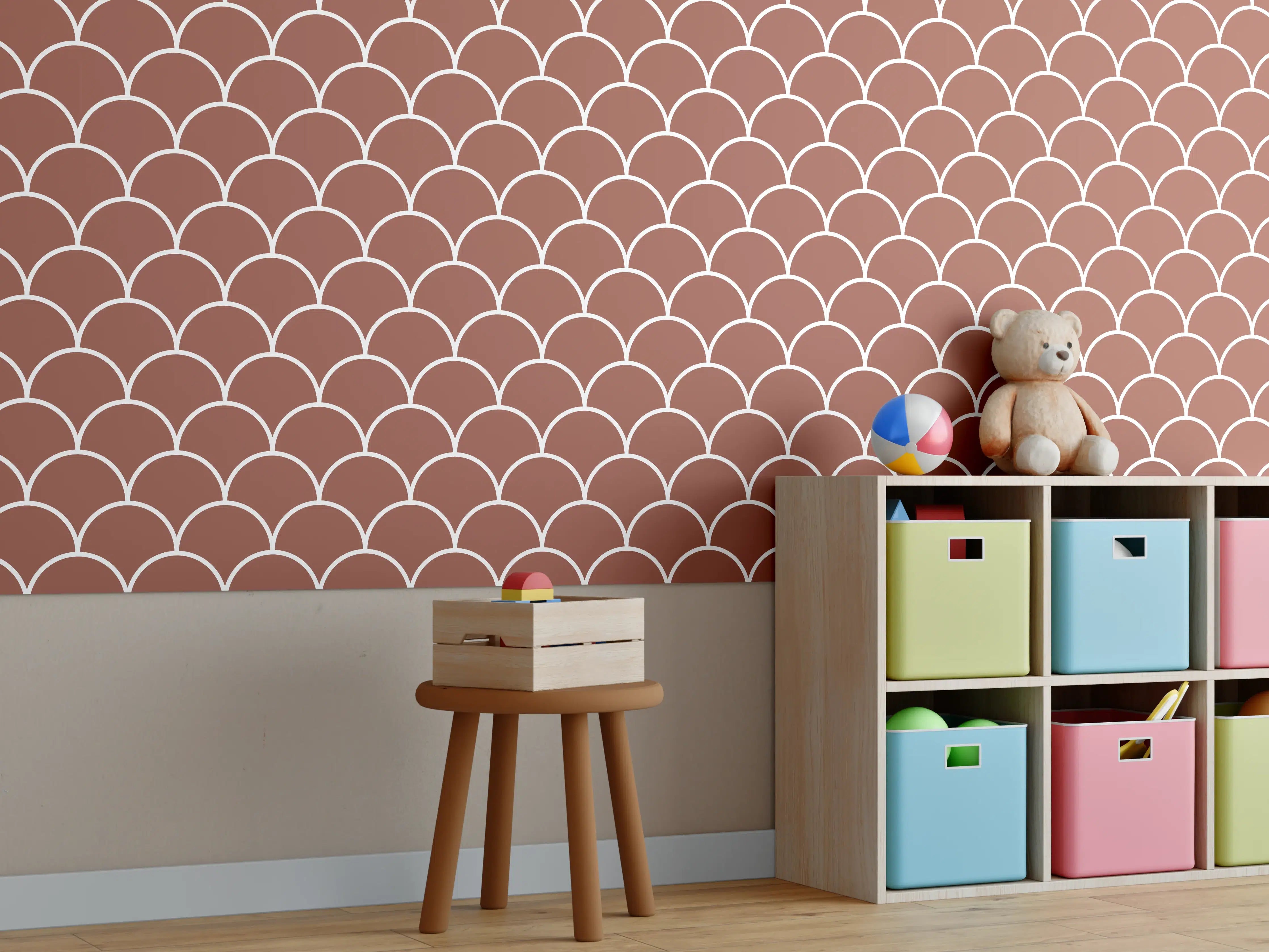 Kinderzimmer Wandgestaltung - Rustikale Ruggine-Textur im Flur