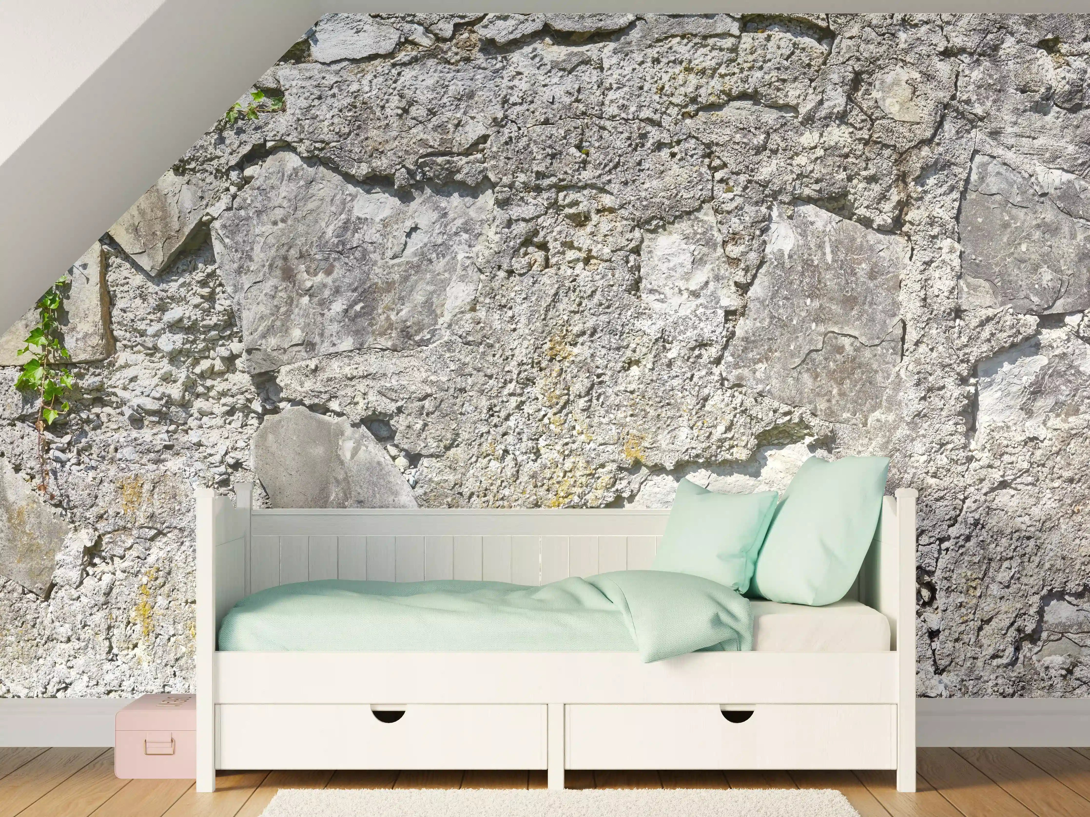 Kinderzimmer Wandgestaltung - Rustikale Schiefermauer
