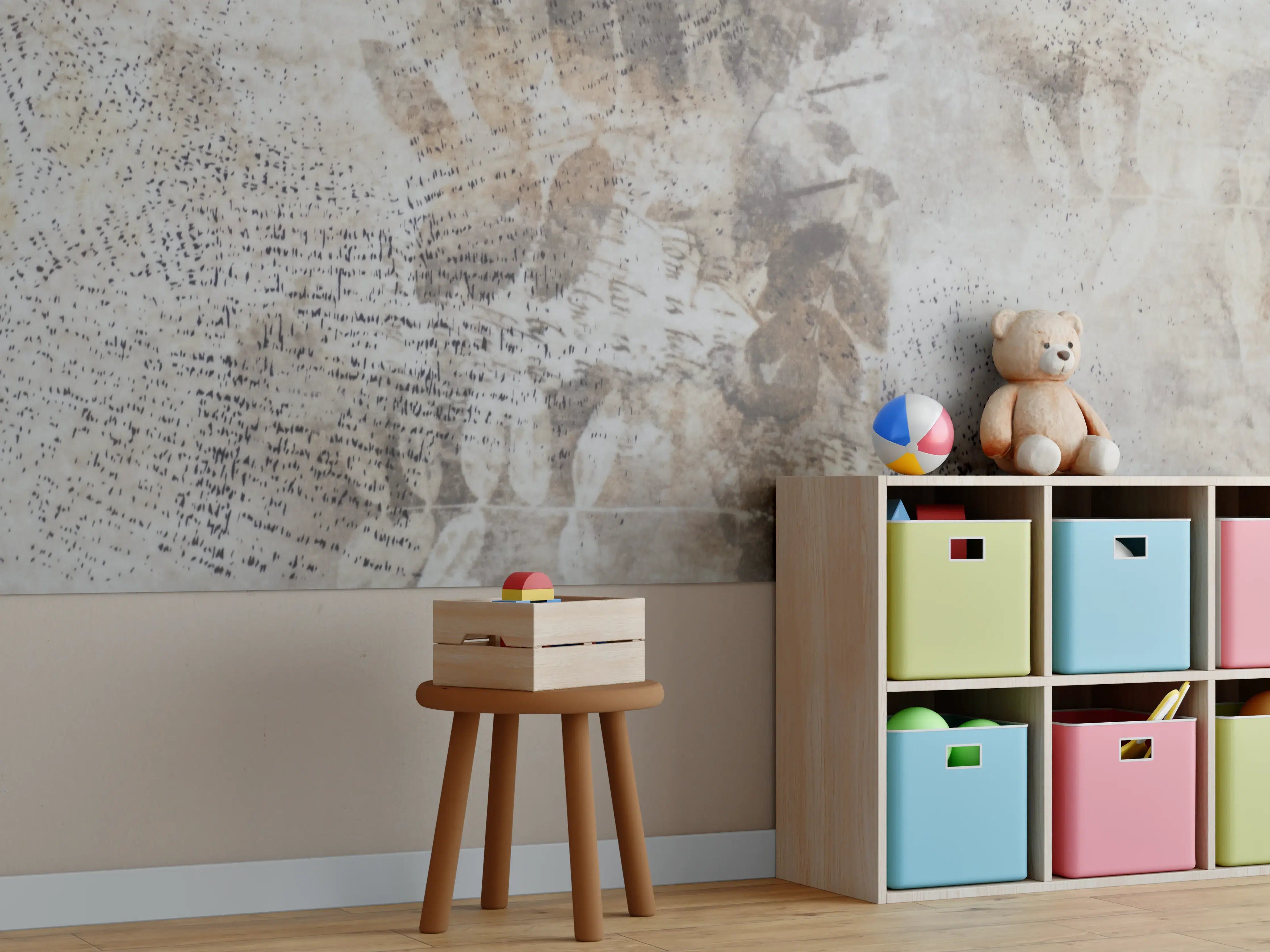 Kinderzimmer Wandgestaltung - Rustikale, Holzoptik mit warmen Erdtönen