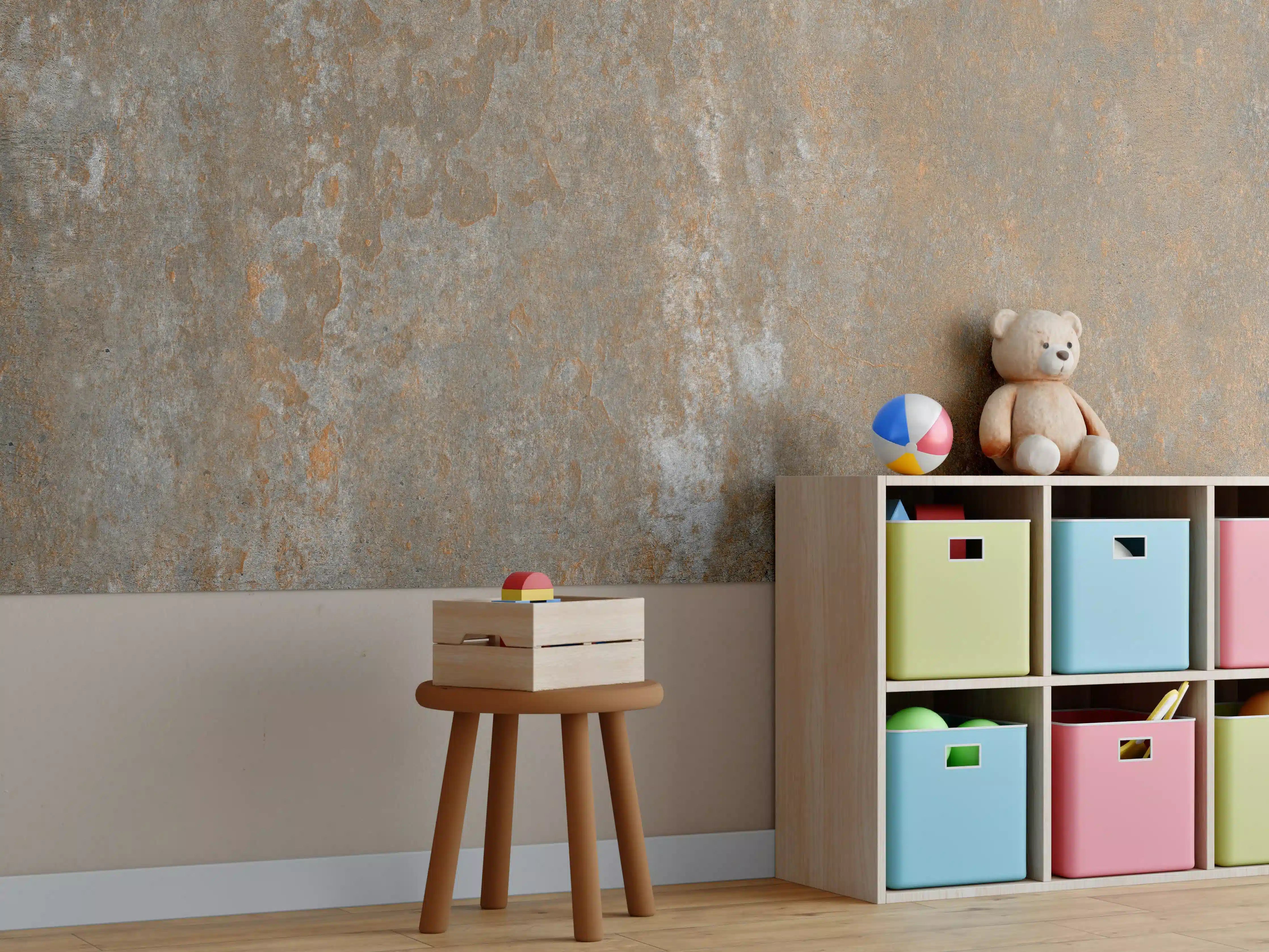 Kinderzimmer Wandgestaltung - Rustikaler Stein Hintergrund