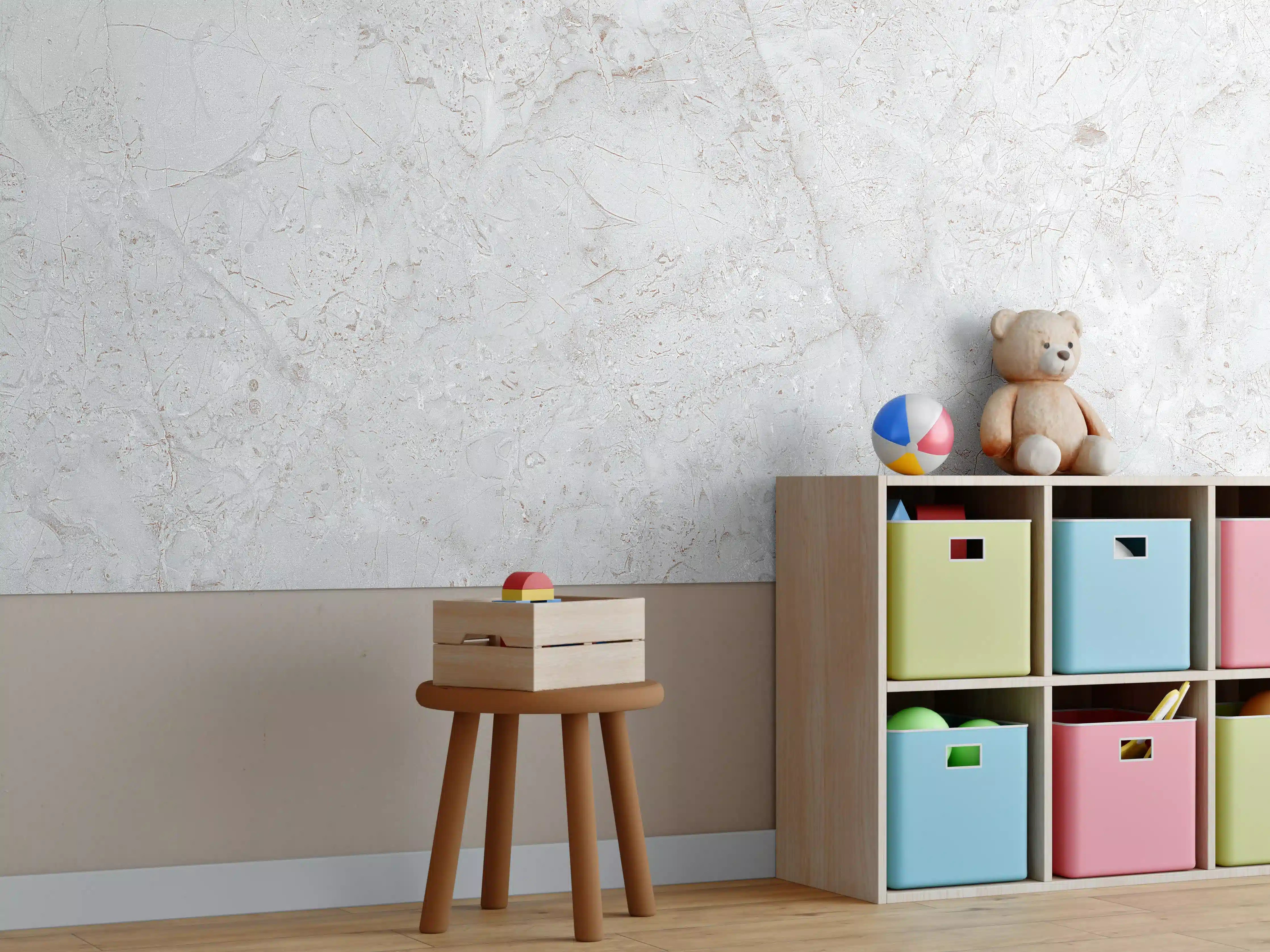 Kinderzimmer Wandgestaltung - Rustikales Marmor-Design