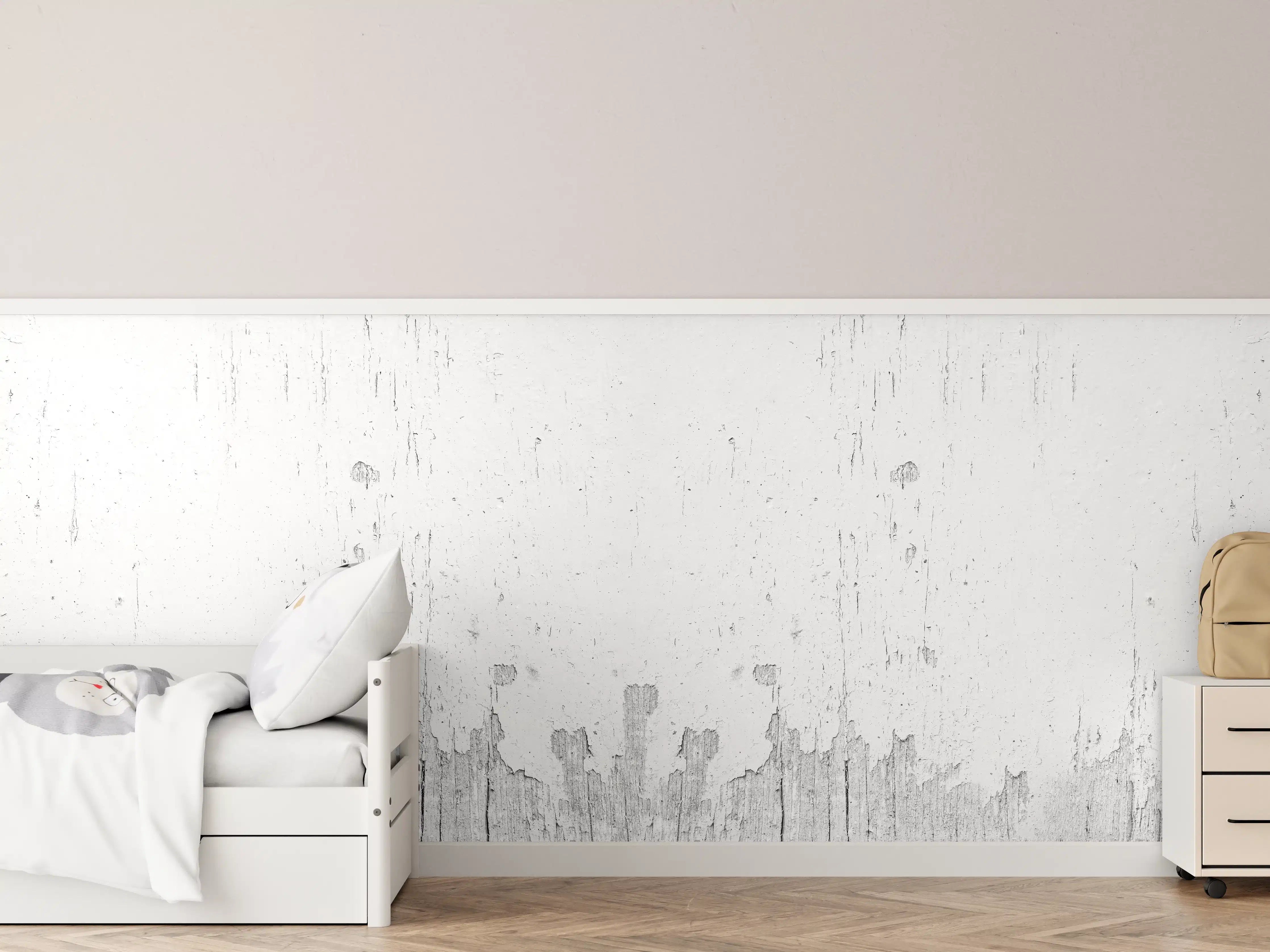 Kinderzimmer Wandgestaltung - Rustikales weiß lackiertes Holz