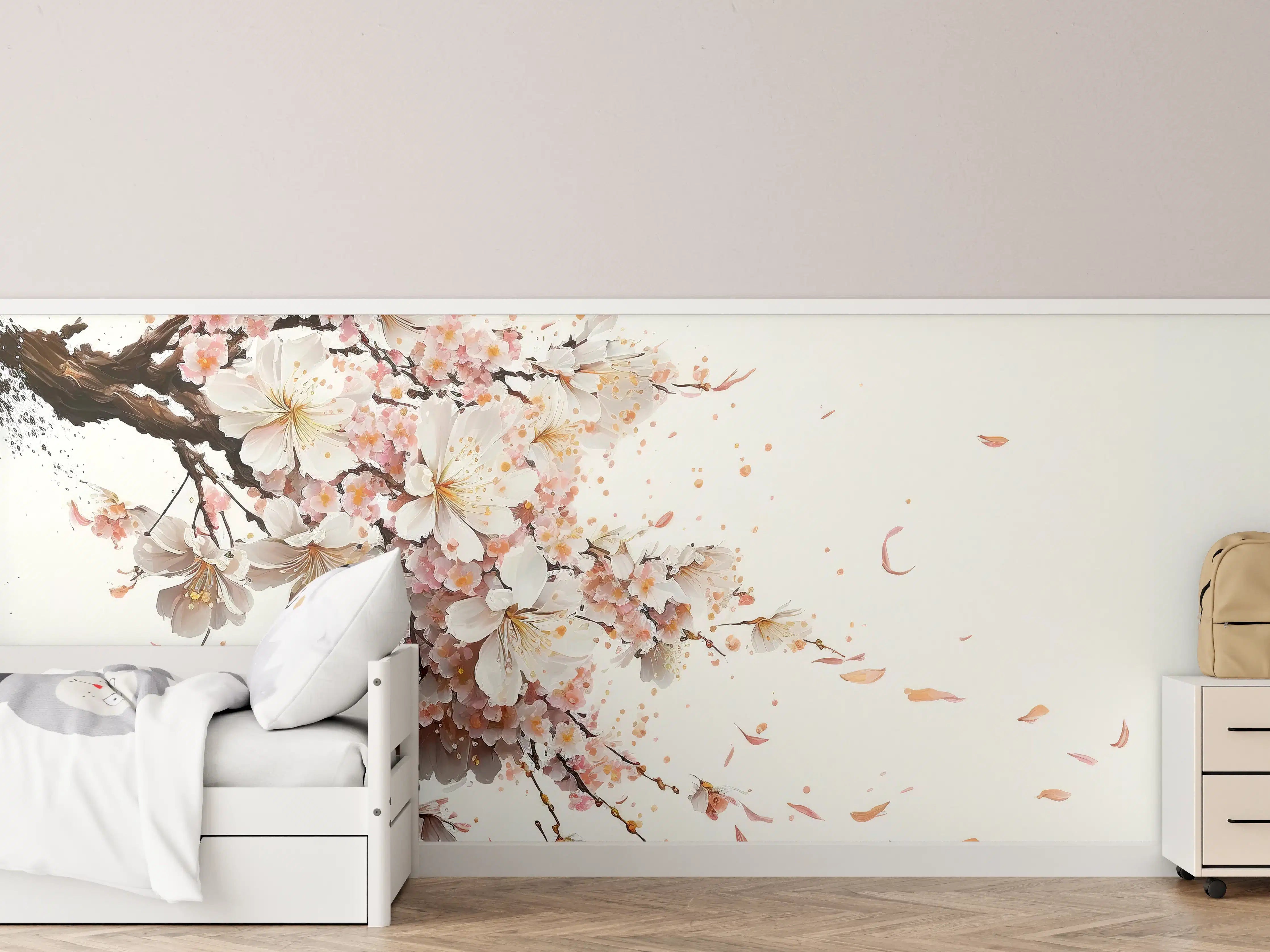 Kinderzimmer Wandgestaltung - Sakura-Kirschblüten-Zweig