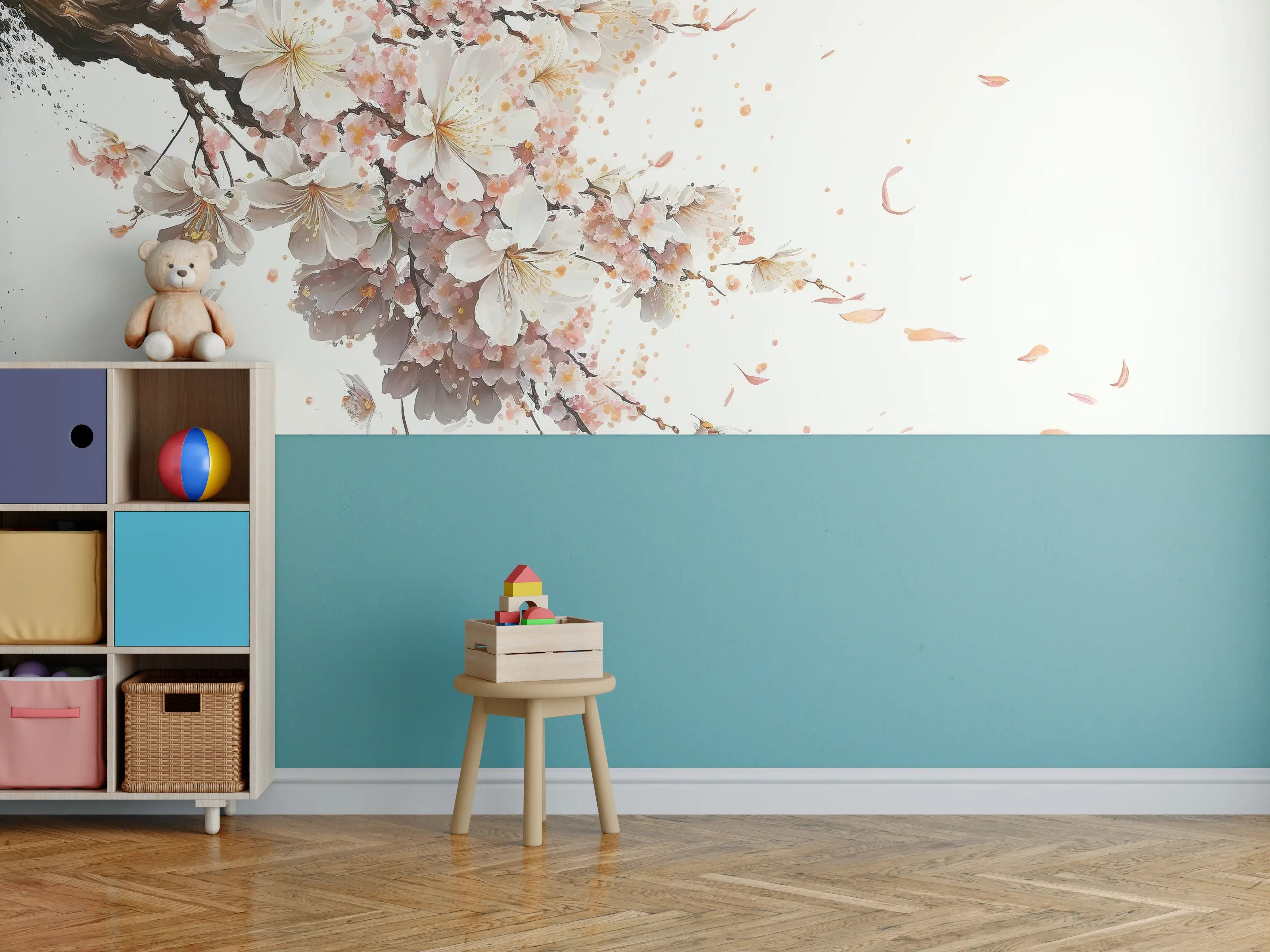 Kinderzimmer Wandgestaltung - Sakura-Kirschblüten-Zweig